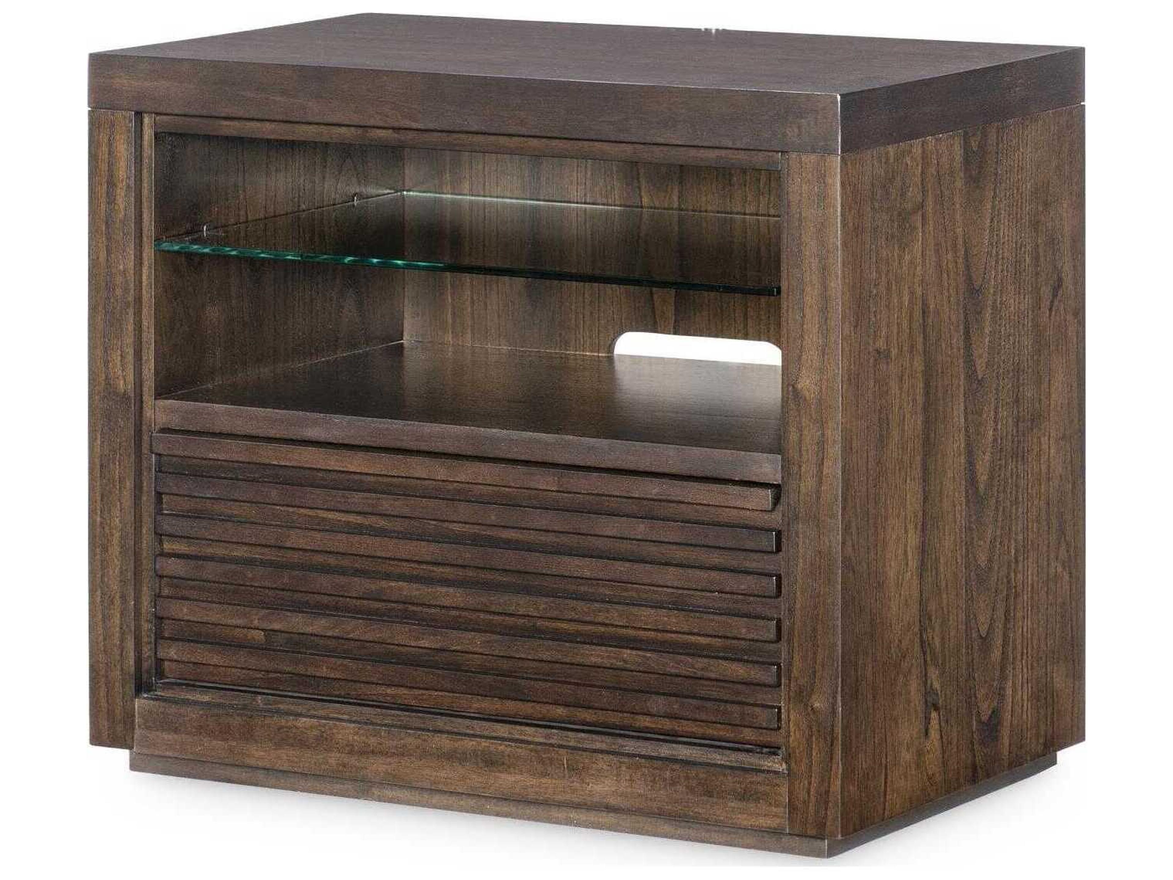 Architect 1-Drawer Brown Mindi Wood Nightstand