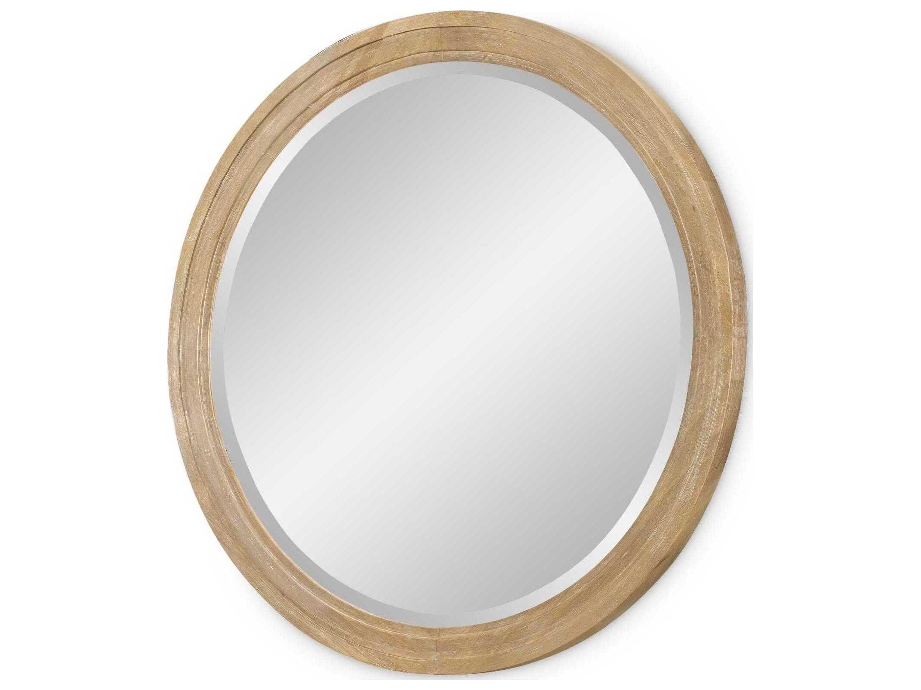 Torrance Aged Driftwood Dresser Mirror Round