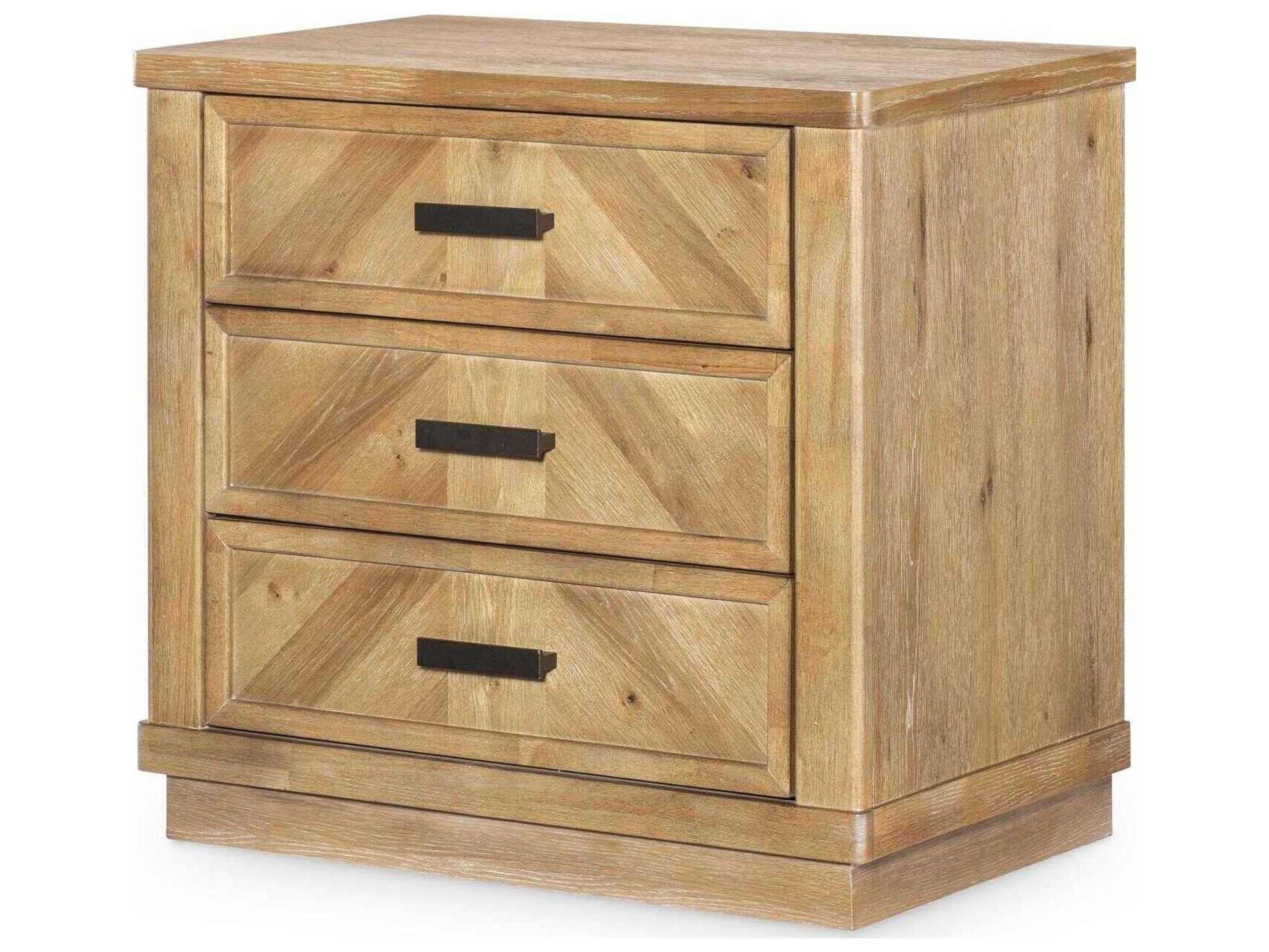 Torrance 3-Drawers Brown Hardwood Nightstand