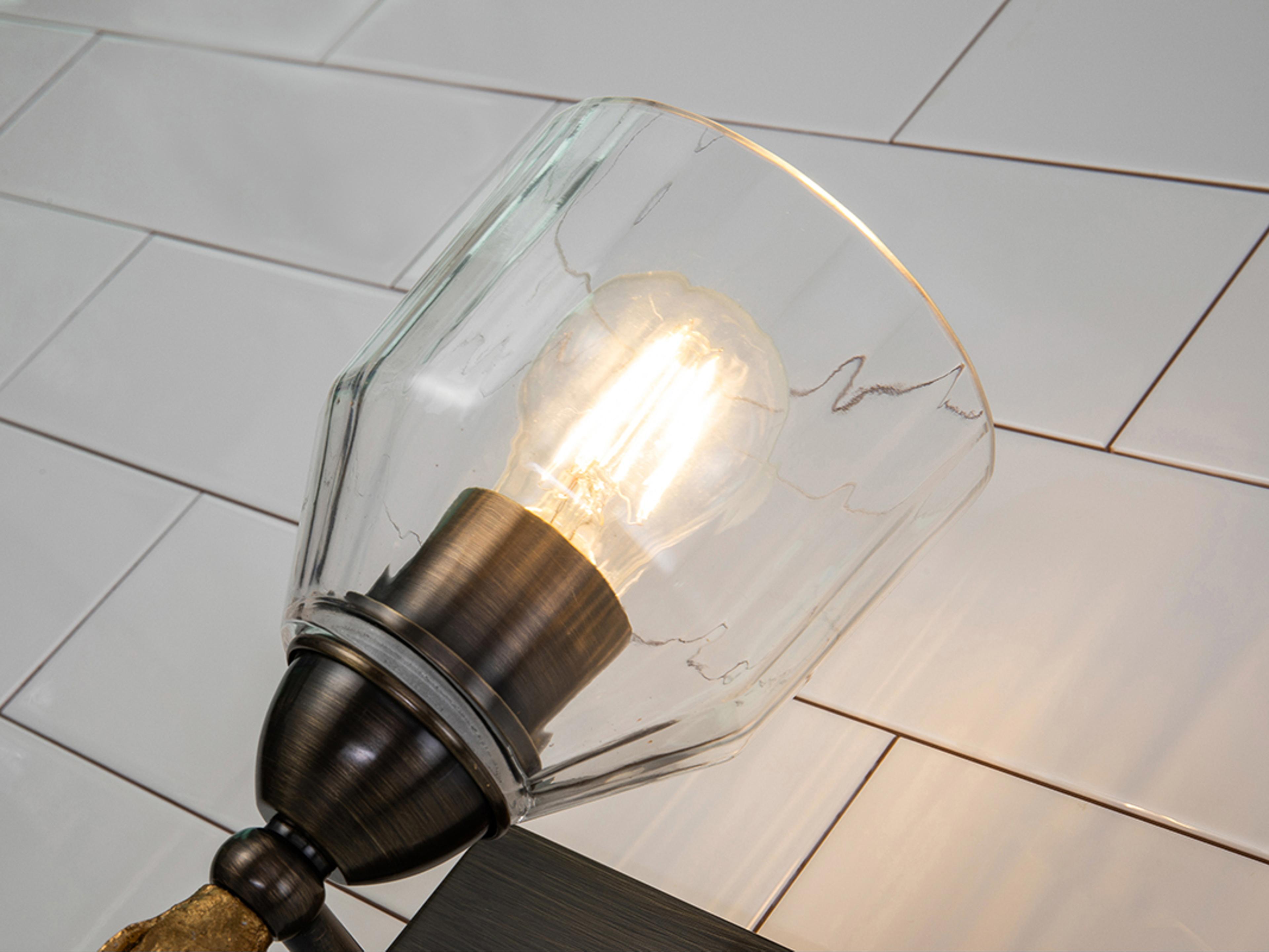 Lucas McKearn Felice 1-Light Dark Bronze Glass Wall Sconce