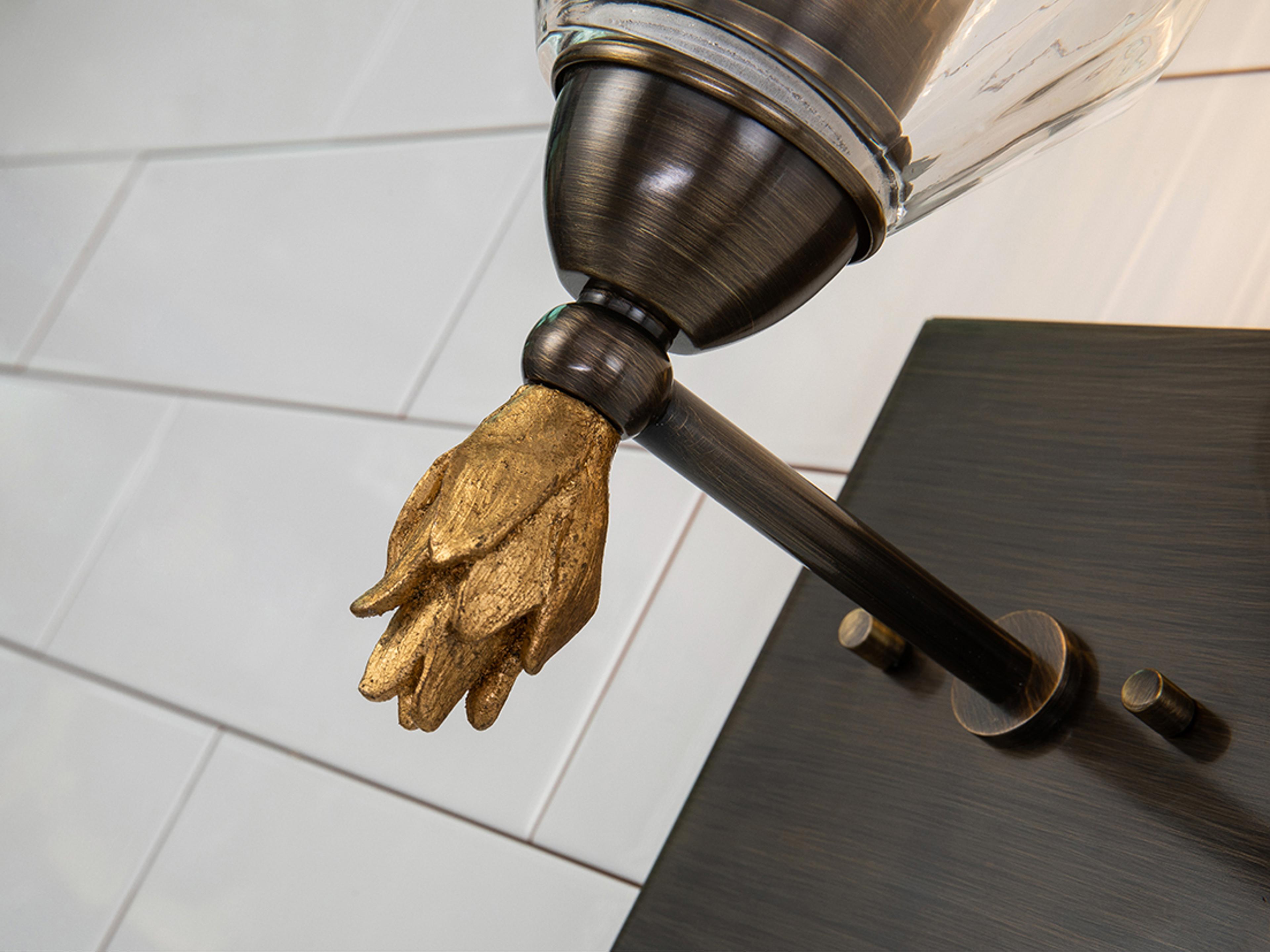 Lucas McKearn Felice 1-Light Dark Bronze Glass Wall Sconce