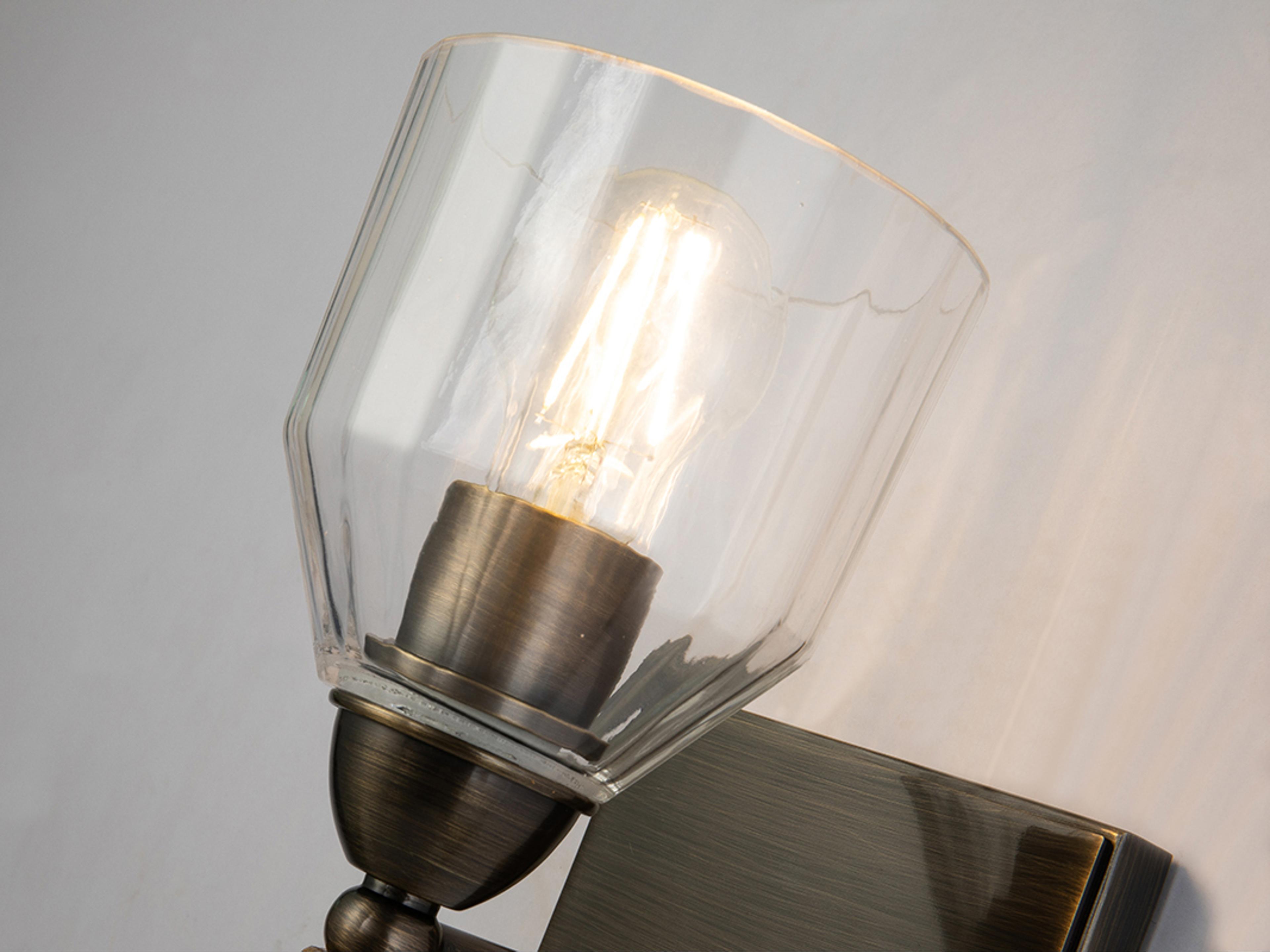 Lucas McKearn Felice 1-Light Dark Bronze Glass Wall Sconce