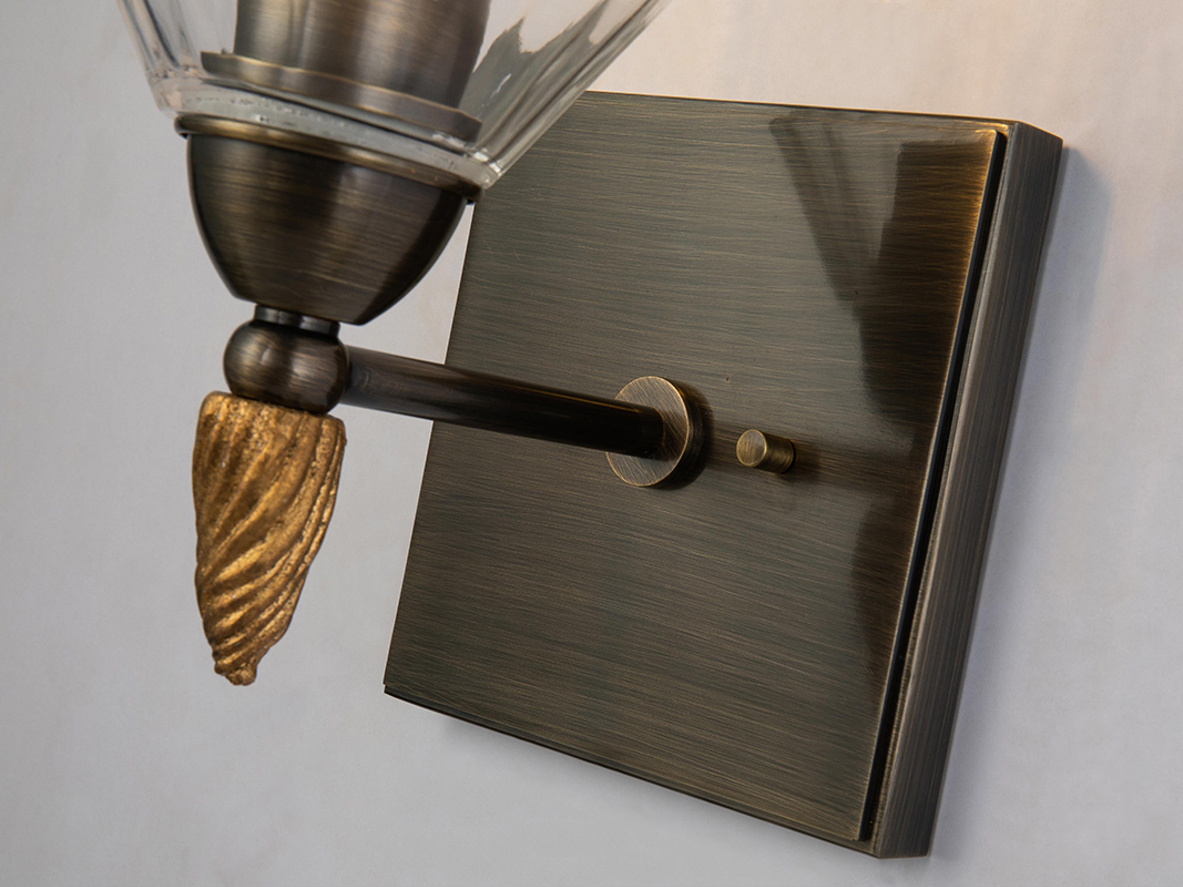 Lucas McKearn Felice 1-Light Dark Bronze Glass Wall Sconce