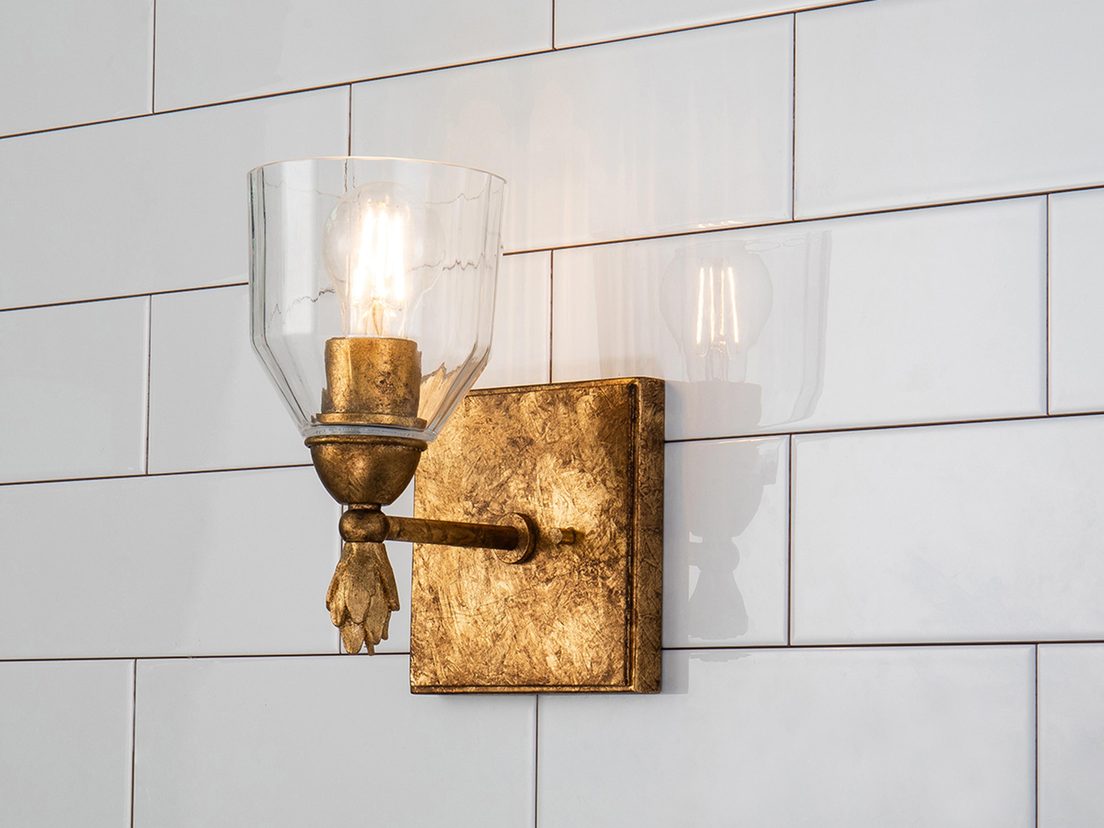 Lucas McKearn Felice 1-Light Gold Glass Wall Sconce