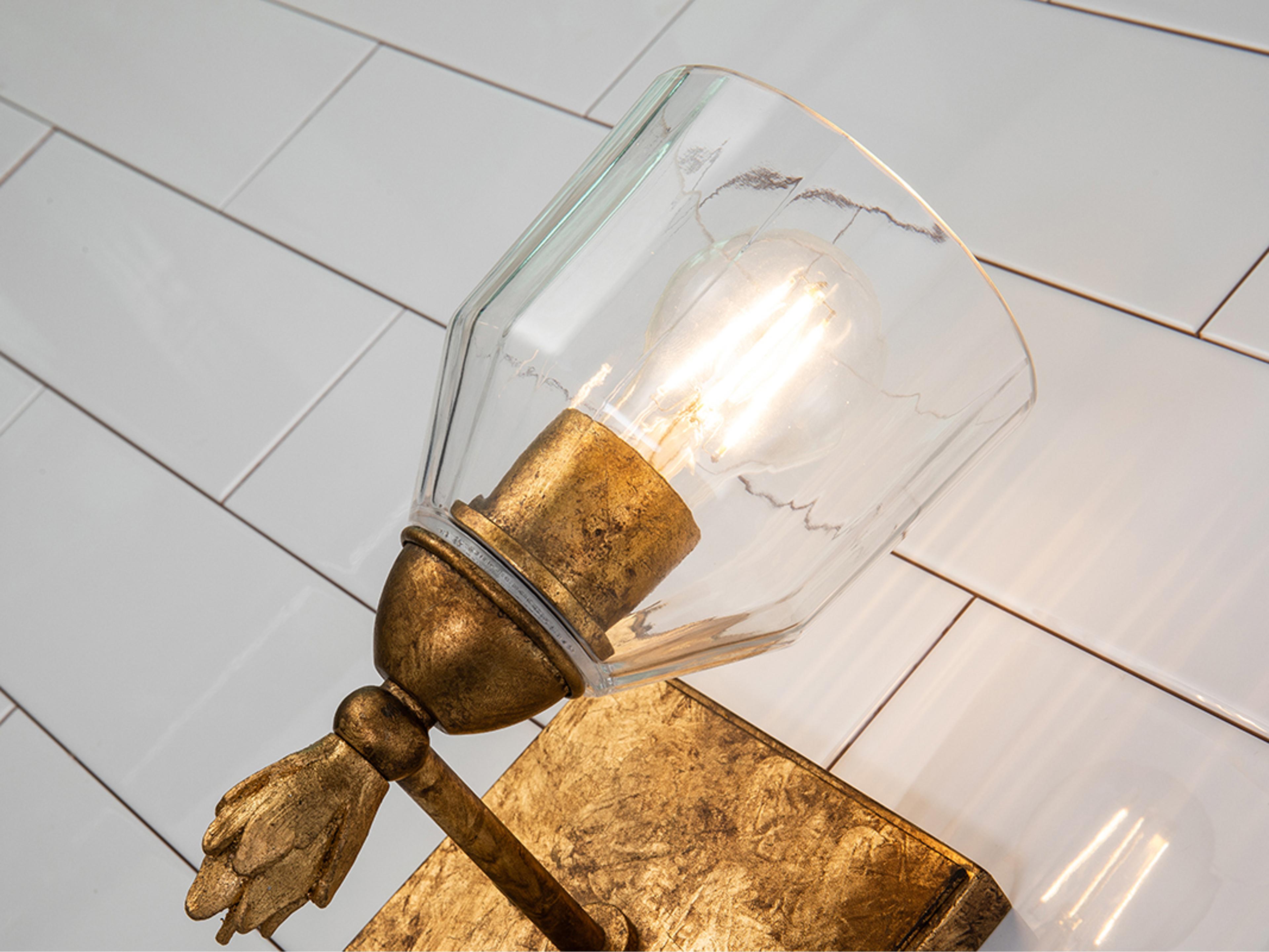 Lucas McKearn Felice 1-Light Gold Glass Wall Sconce