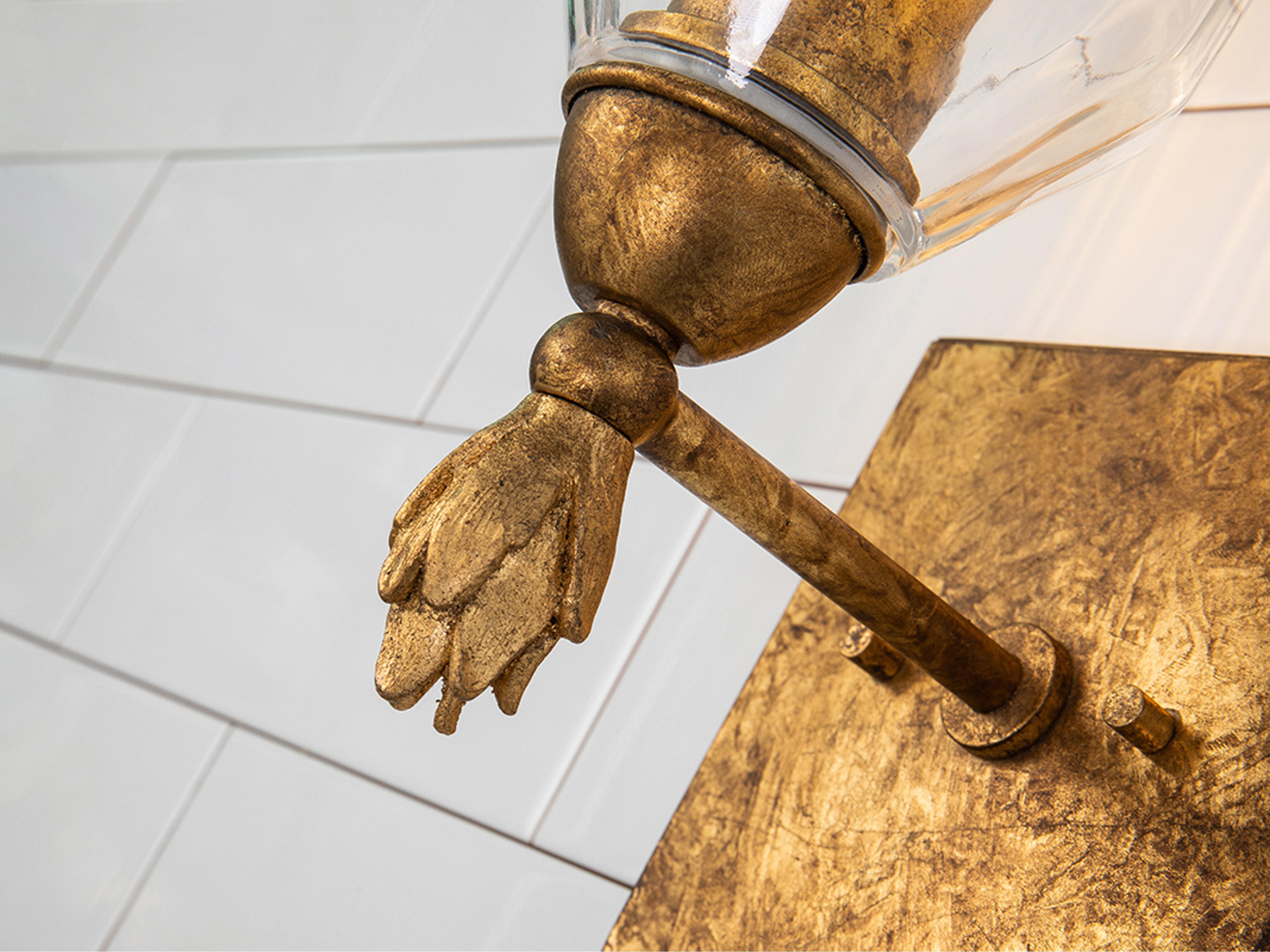 Lucas McKearn Felice 1-Light Gold Glass Wall Sconce