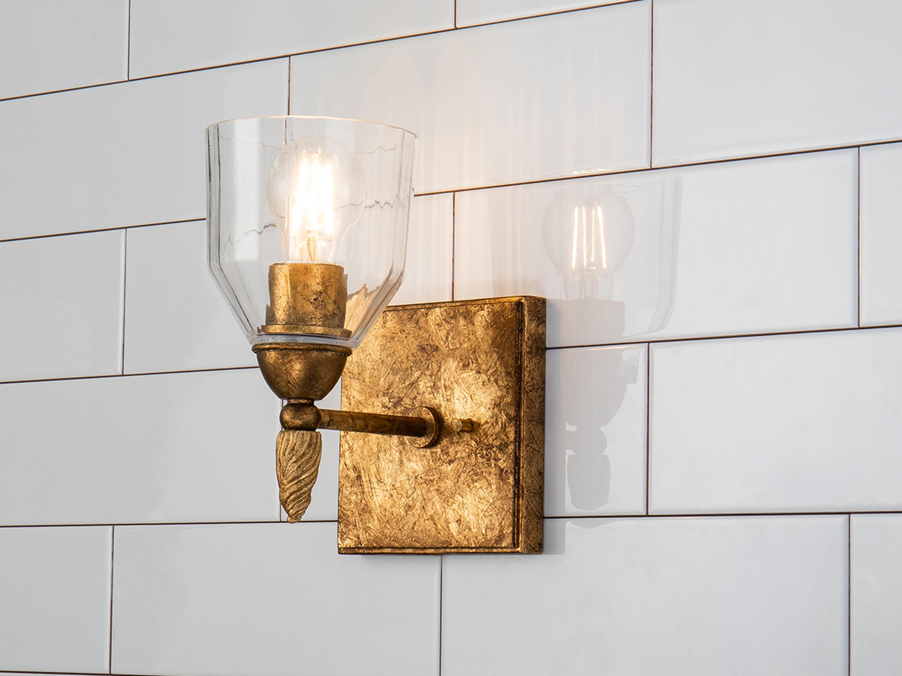 Lucas McKearn Felice 1-Light Gold Glass Wall Sconce