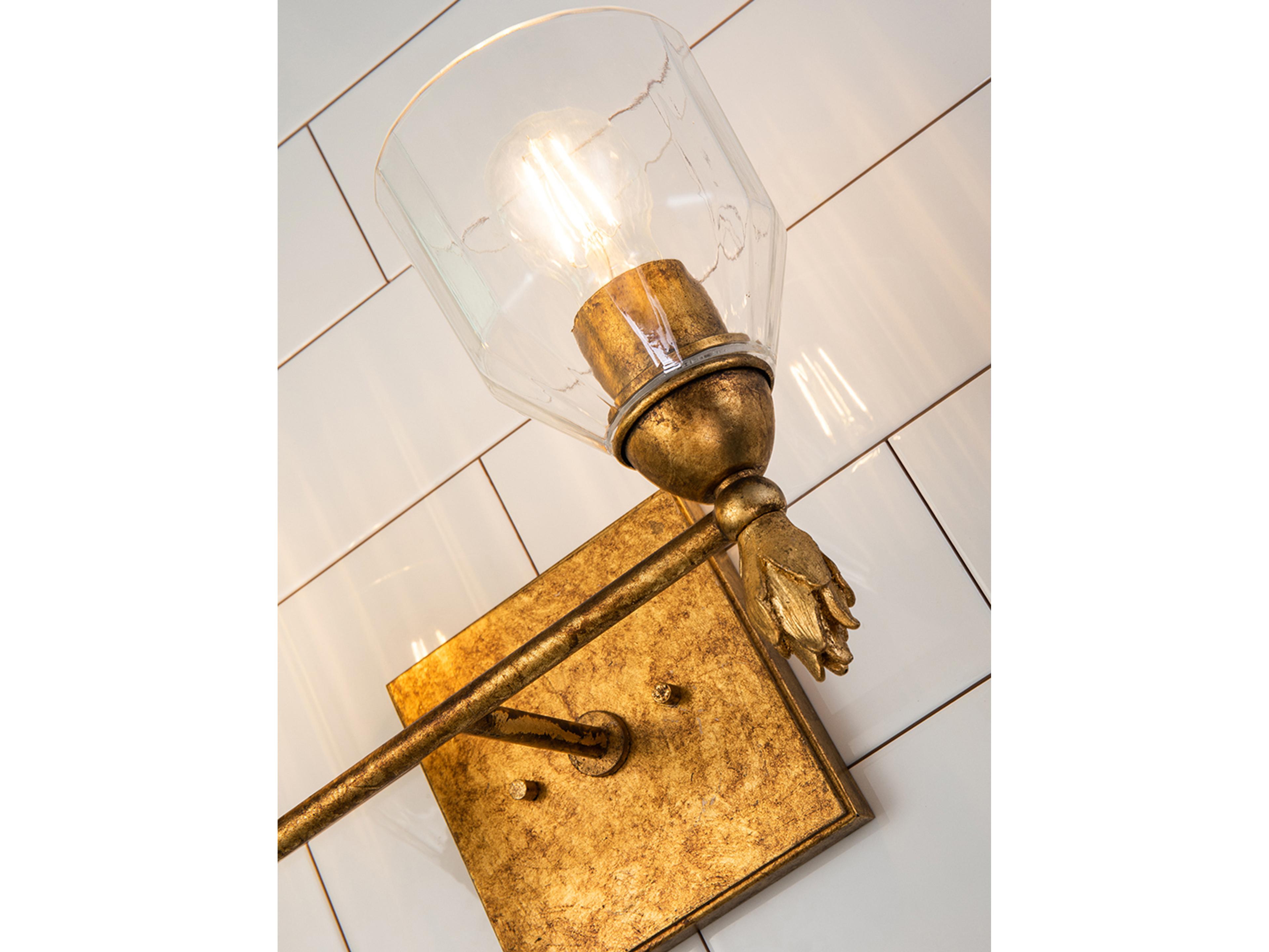 Lucas McKearn Felice 2-Light Gold Glass Vanity Light