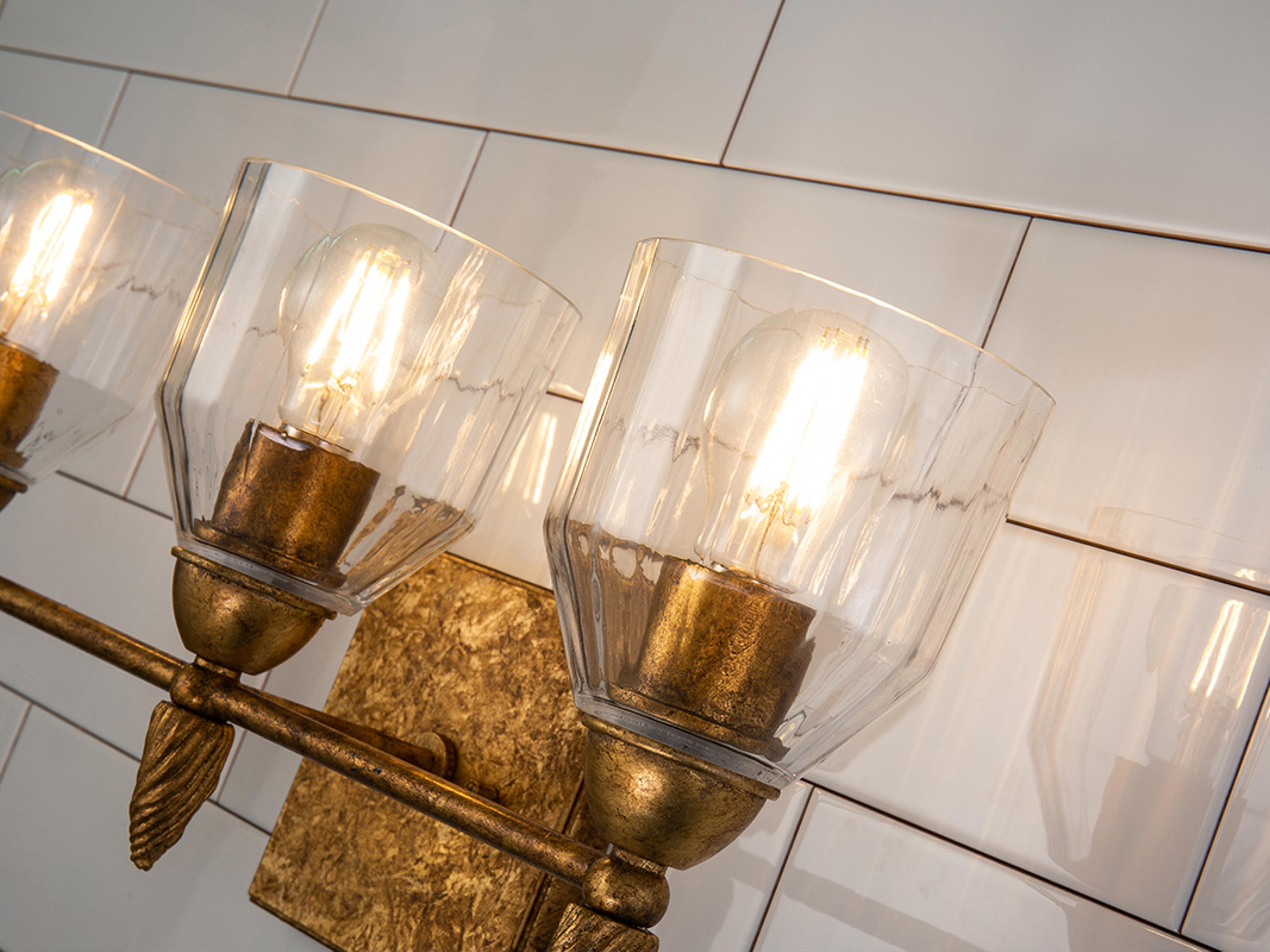 Lucas McKearn Felice 3-Light Gold Glass Vanity Light