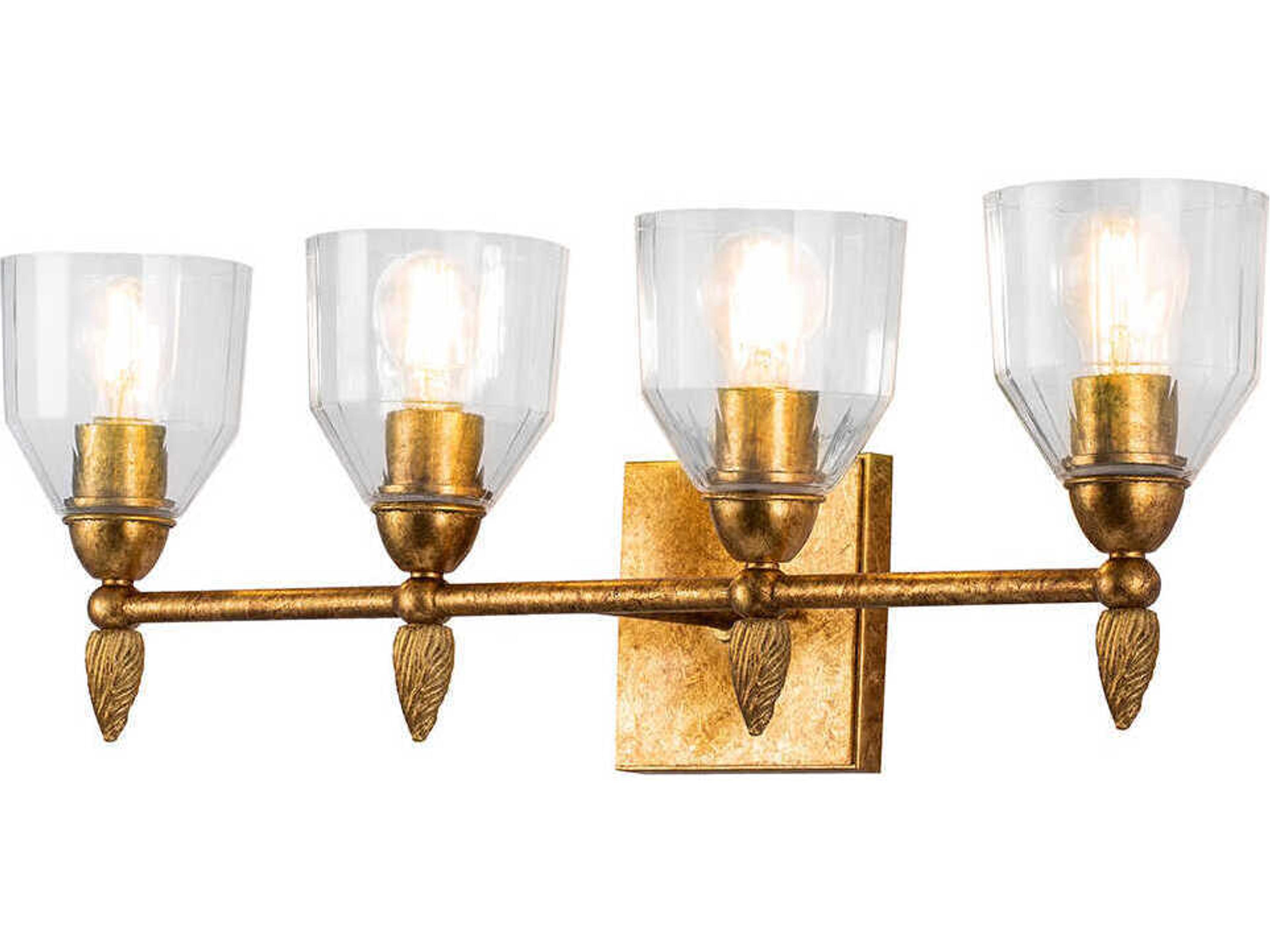 Felice 4-Light Gold Glass Vanity Light