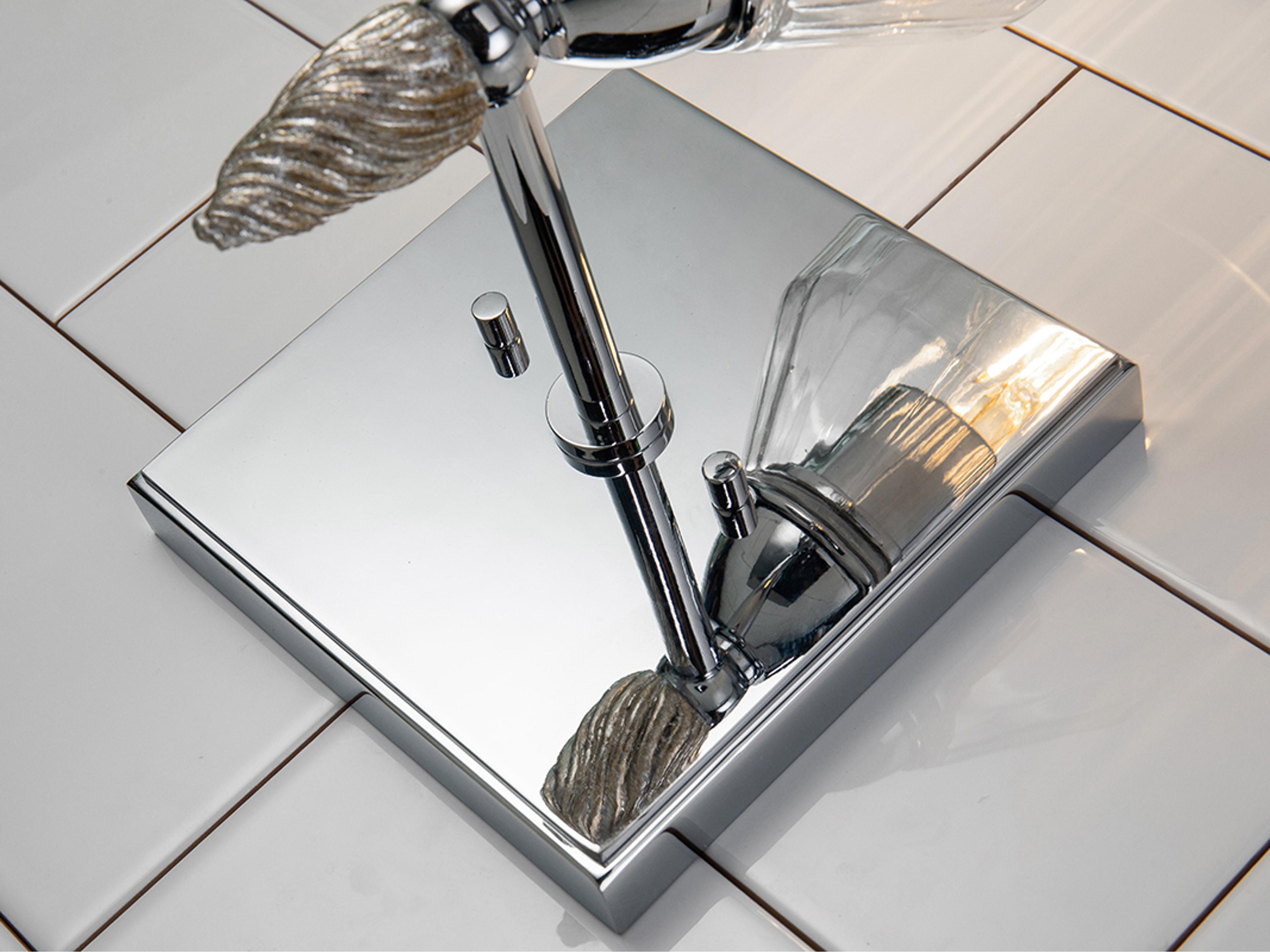 Lucas McKearn Felice 1-Light Polished Chrome Glass Wall Sconce