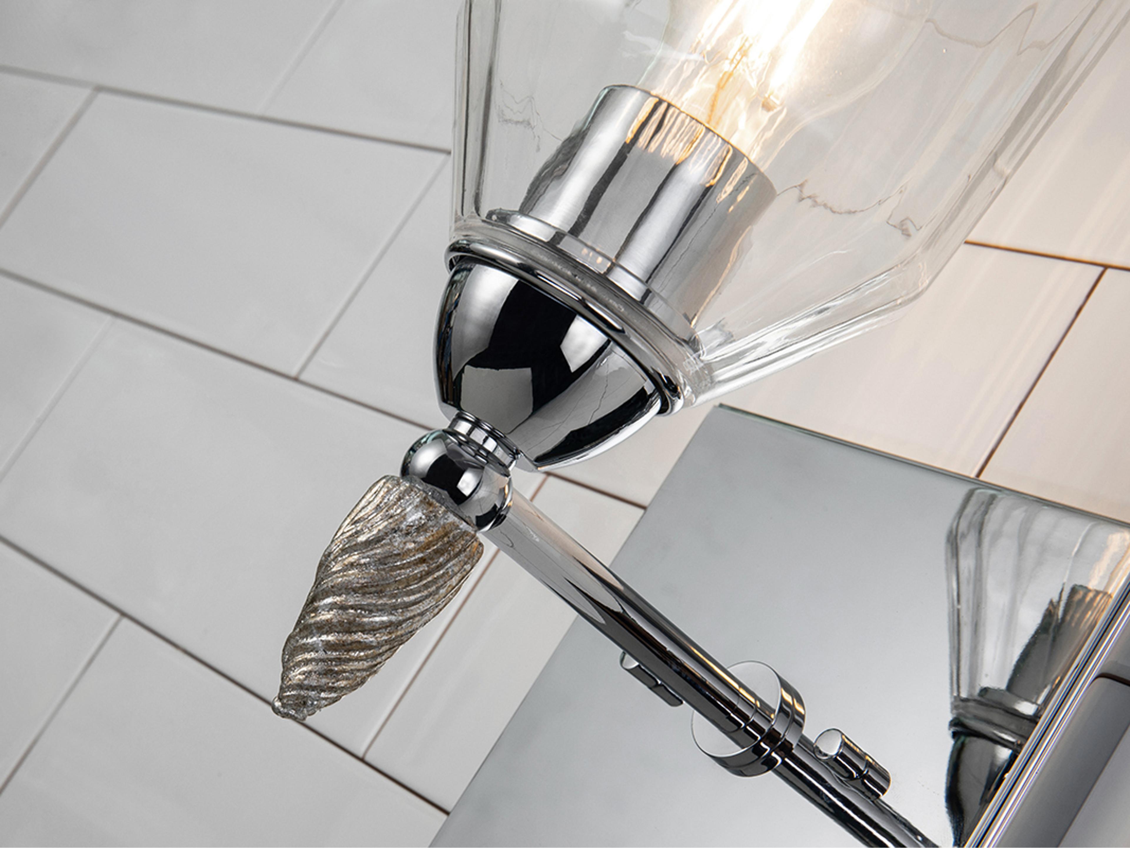 Lucas McKearn Felice 1-Light Polished Chrome Glass Wall Sconce