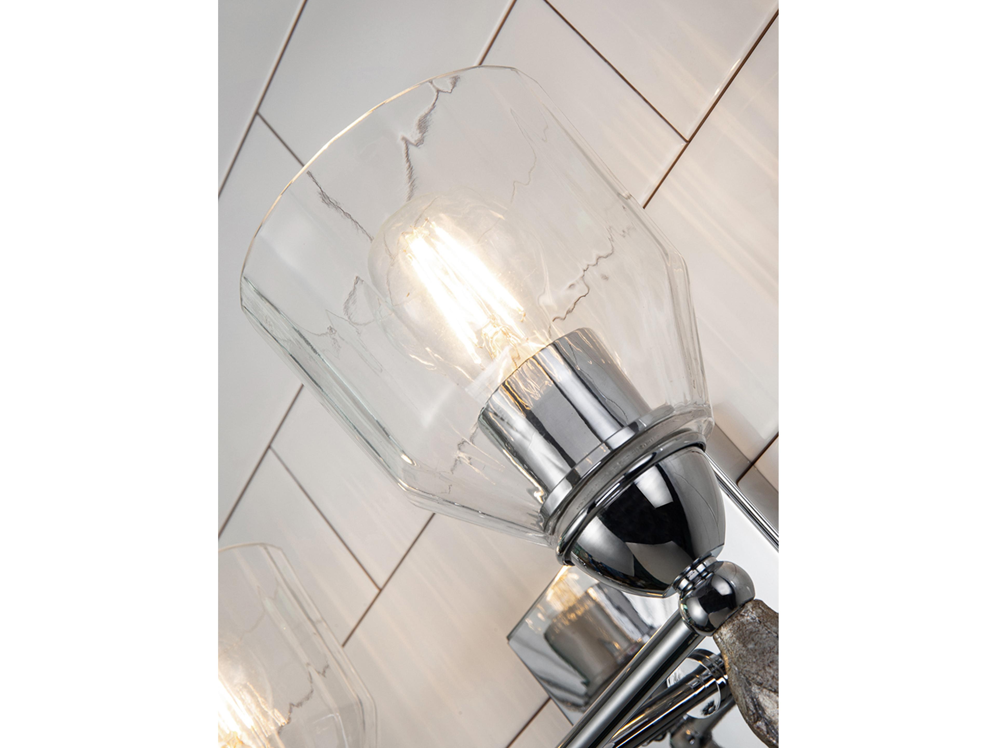 Lucas McKearn Felice 2-Light Polished Chrome Glass Vanity Light
