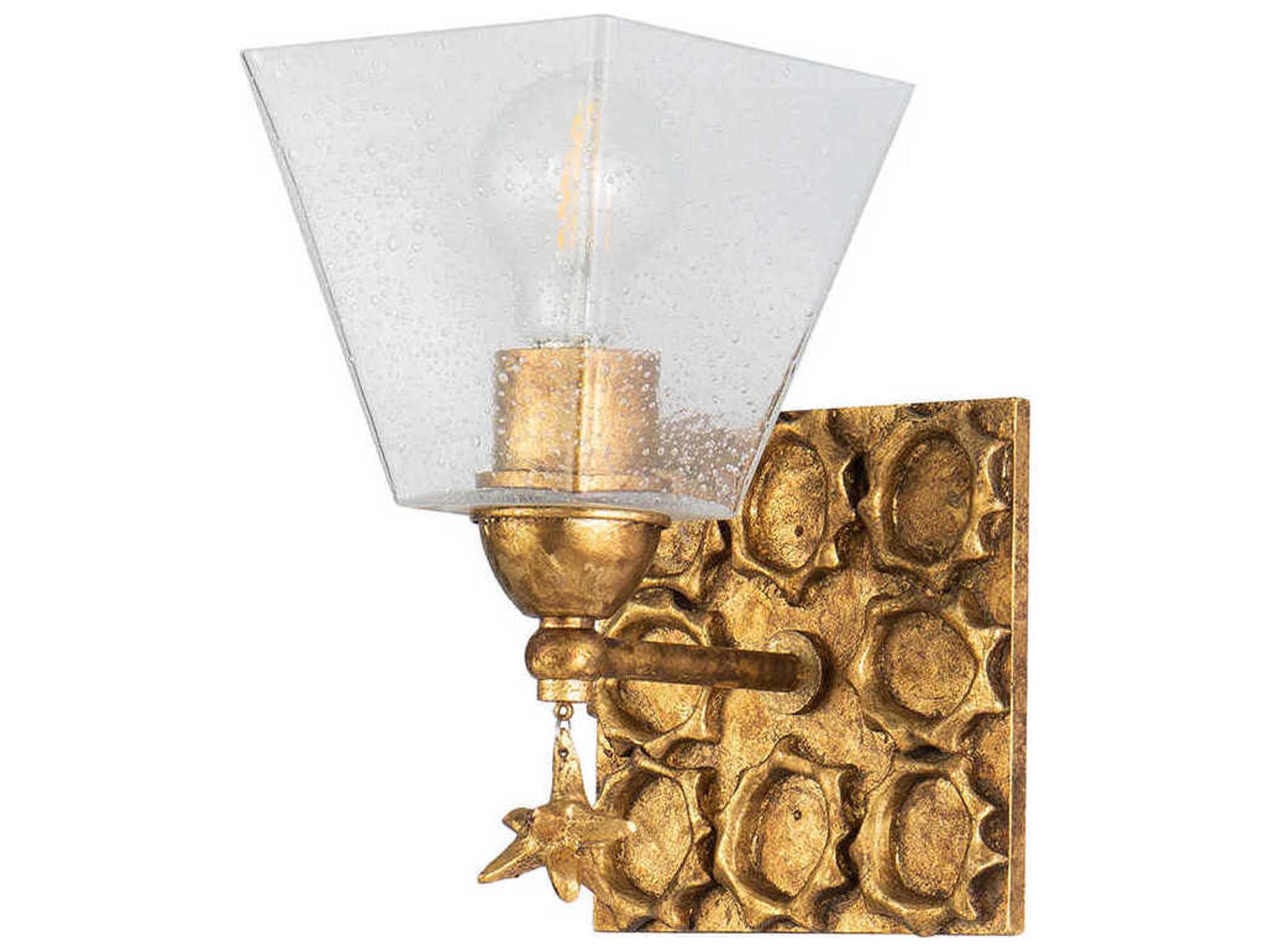 Lucas McKearn Star 1-Light Gold Leaf Glass Wall Sconce