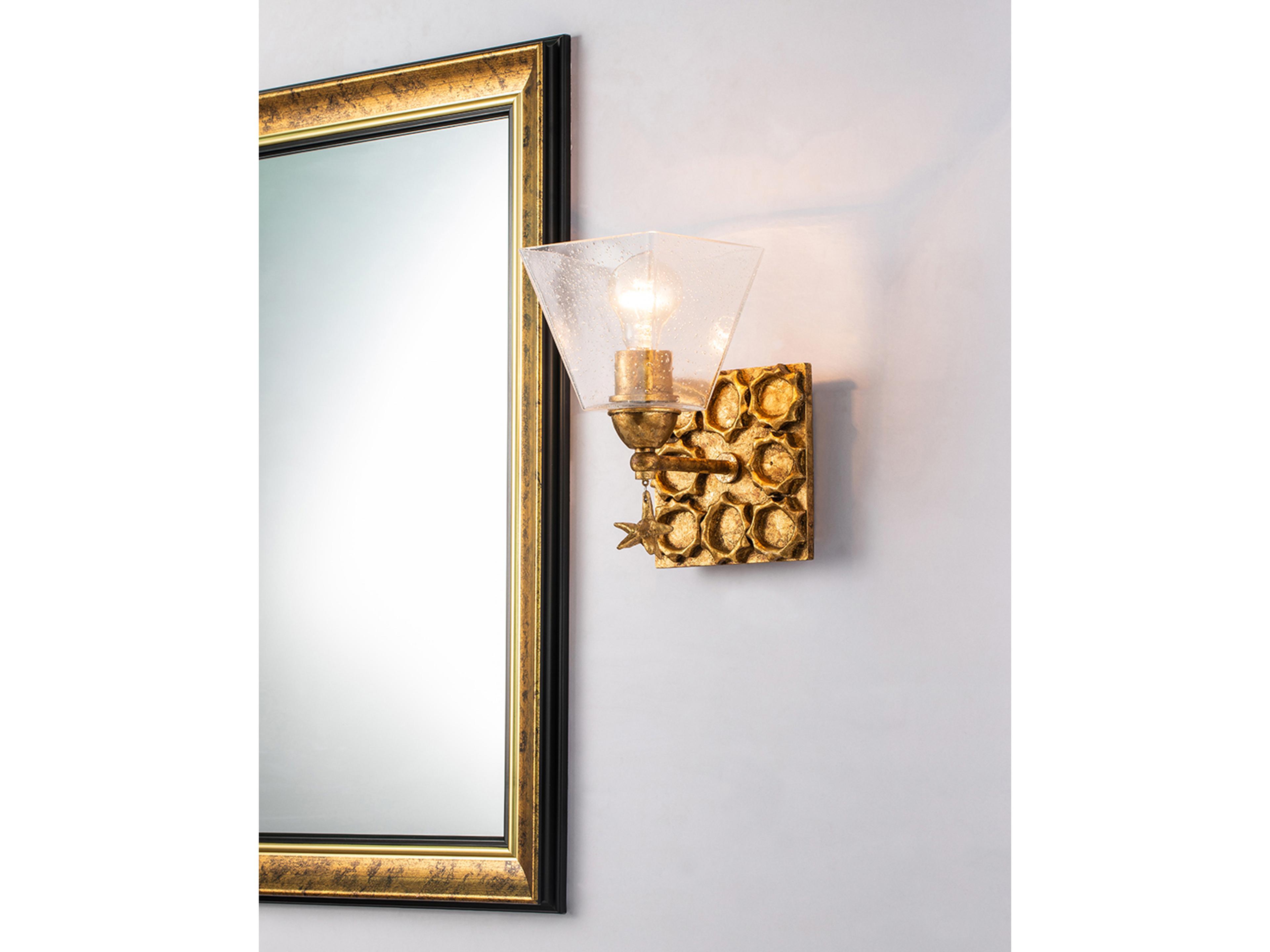 Lucas McKearn Star 1-Light Gold Leaf Glass Wall Sconce
