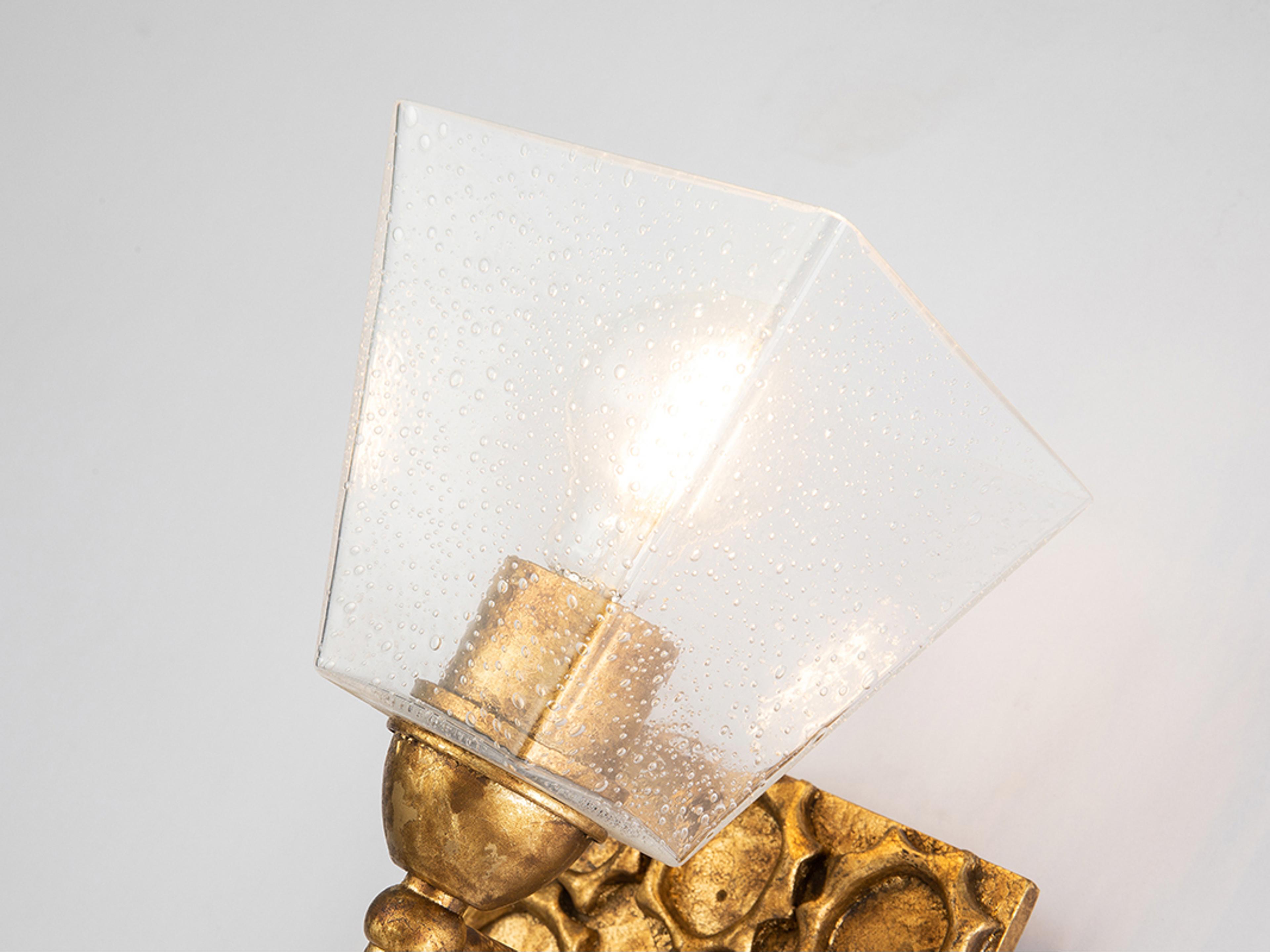 Lucas McKearn Star 1-Light Gold Leaf Glass Wall Sconce