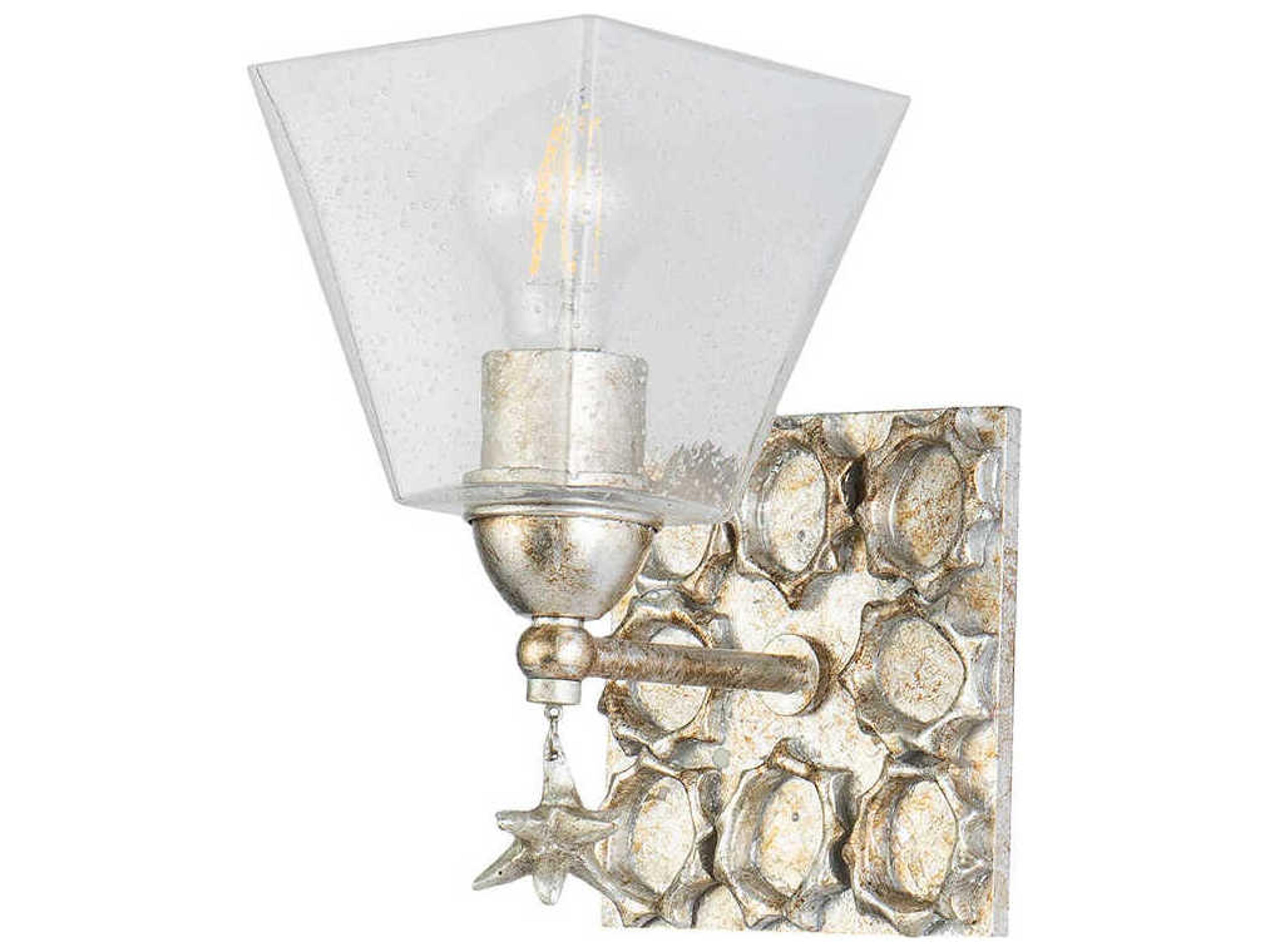 Lucas McKearn Star 1-Light Silver Leaf Glass Wall Sconce