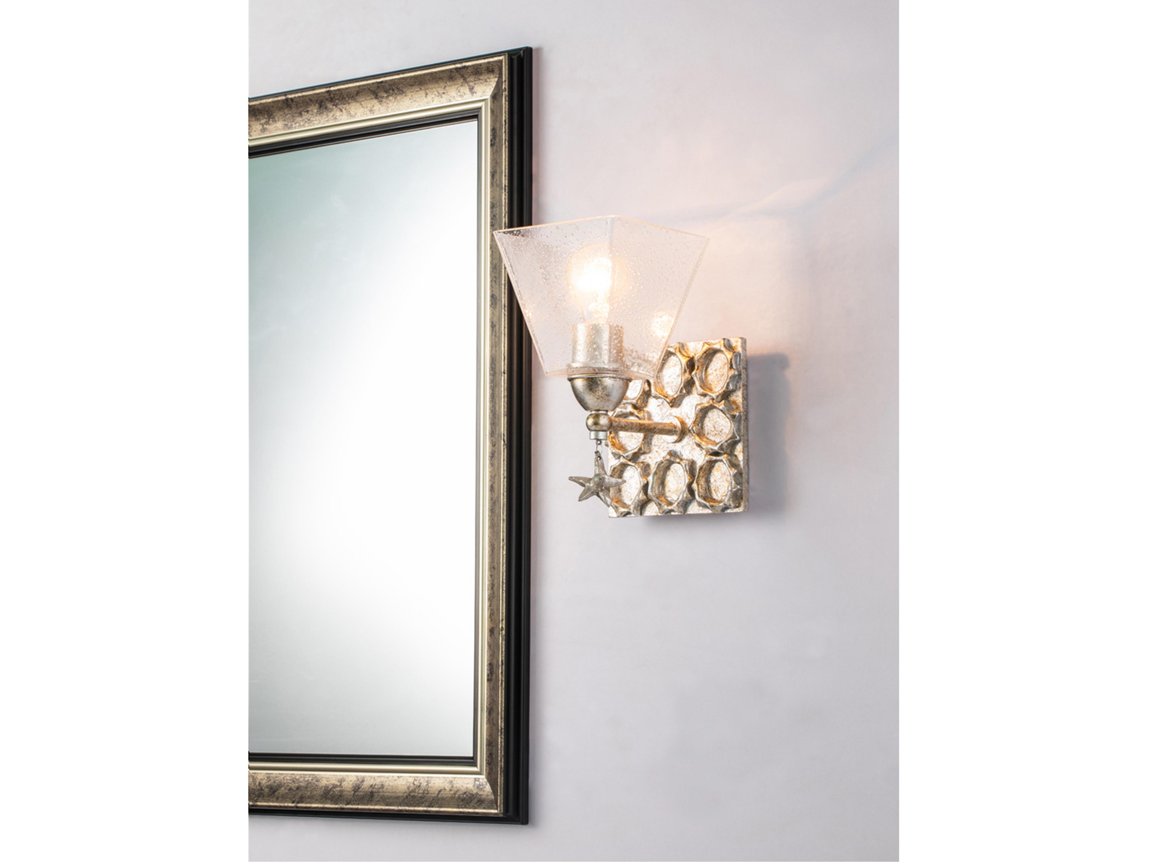 Lucas McKearn Star 1-Light Silver Leaf Glass Wall Sconce