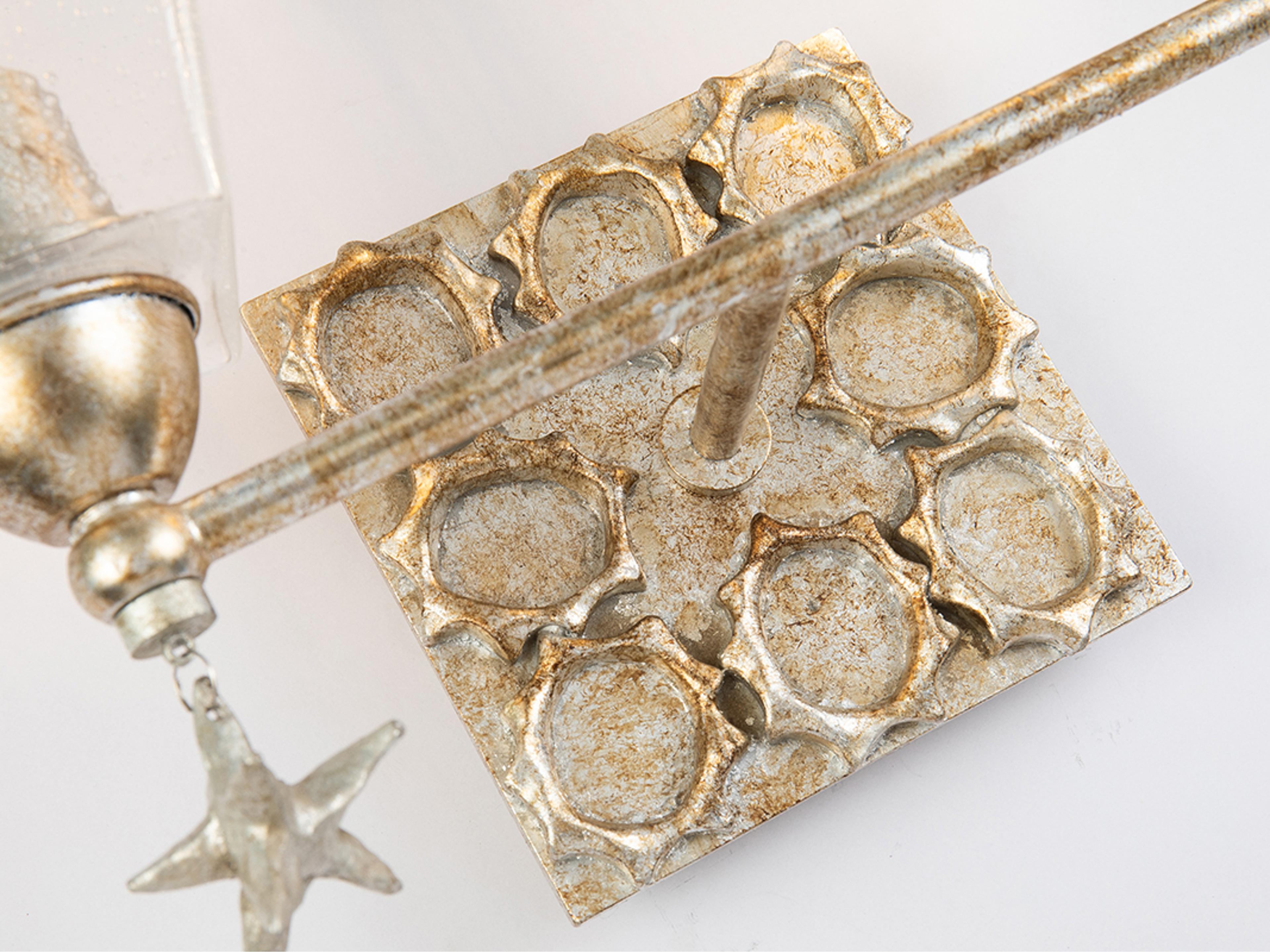 Lucas McKearn Star 2-Light Silver Leaf Glass Vanity Light