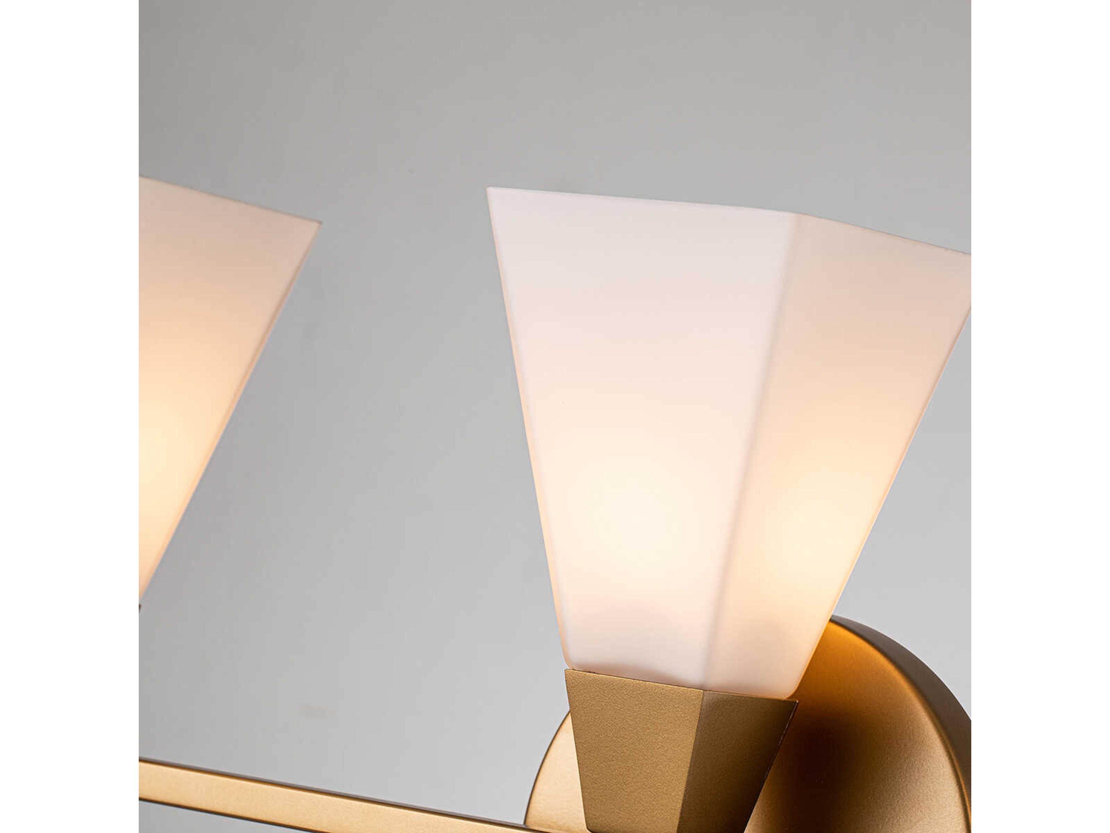 Lucas McKearn Bowtie 3-Light Laquered Gold Glass Vanity Light