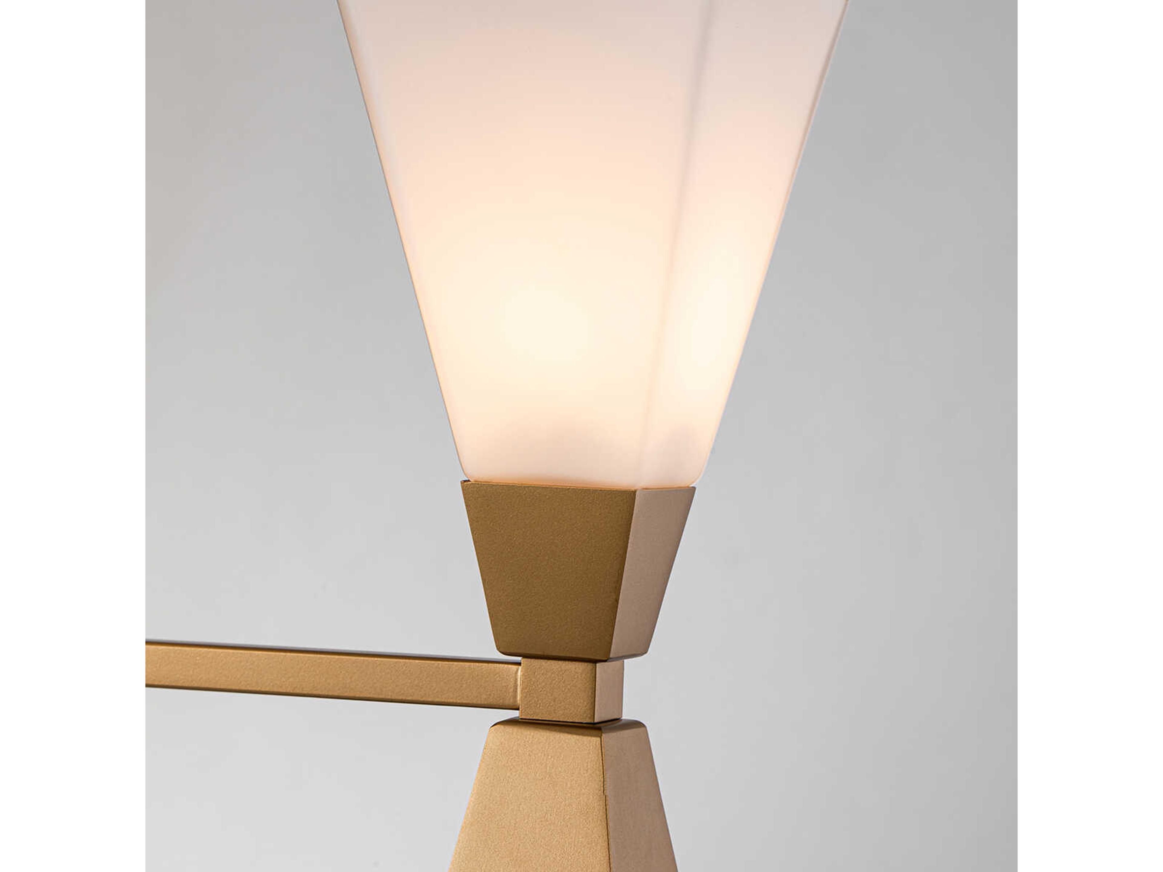Lucas McKearn Bowtie 3-Light Laquered Gold Glass Vanity Light