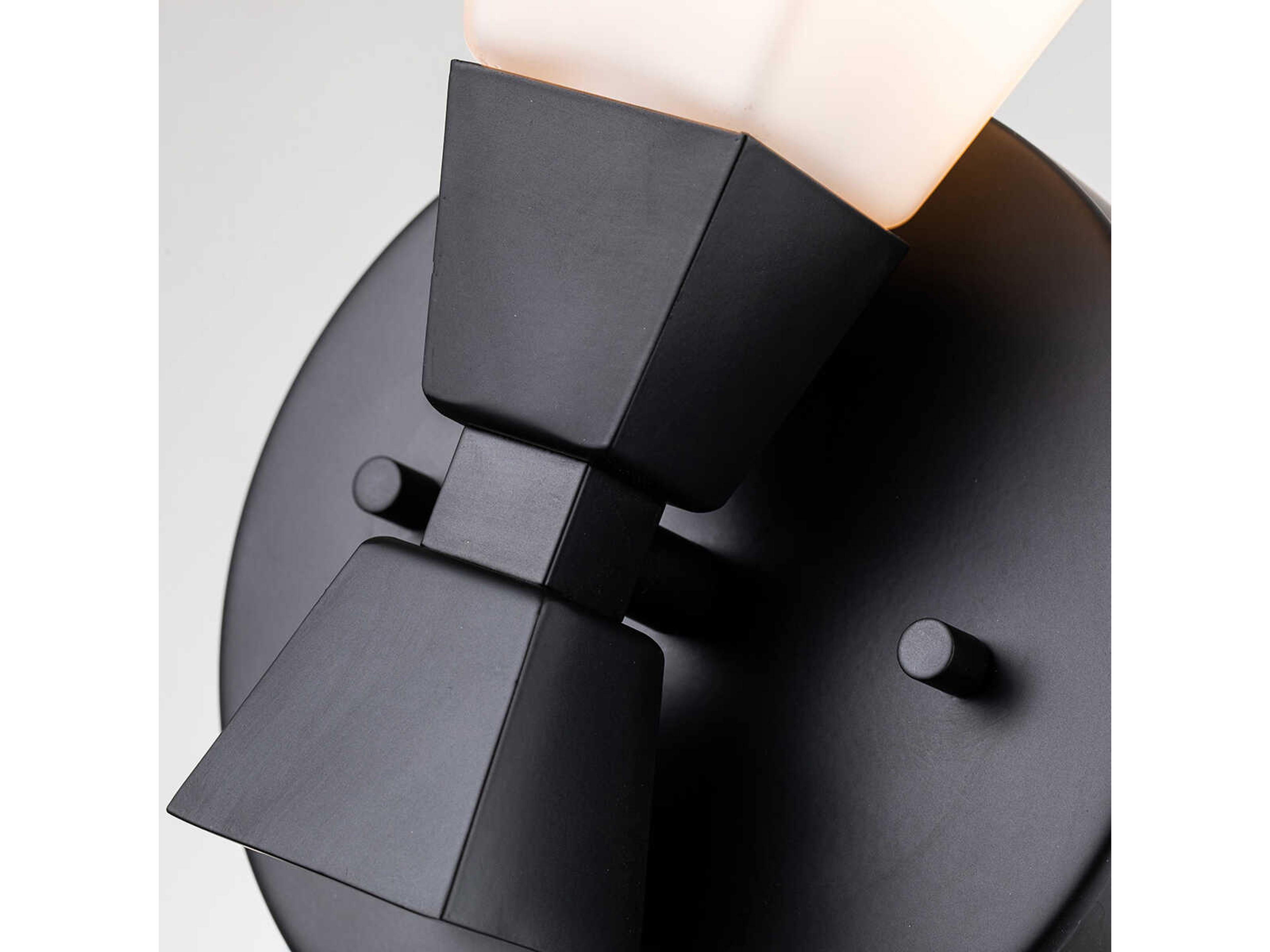 Lucas McKearn Bowtie 1-Light Matte Black Glass Wall Sconce