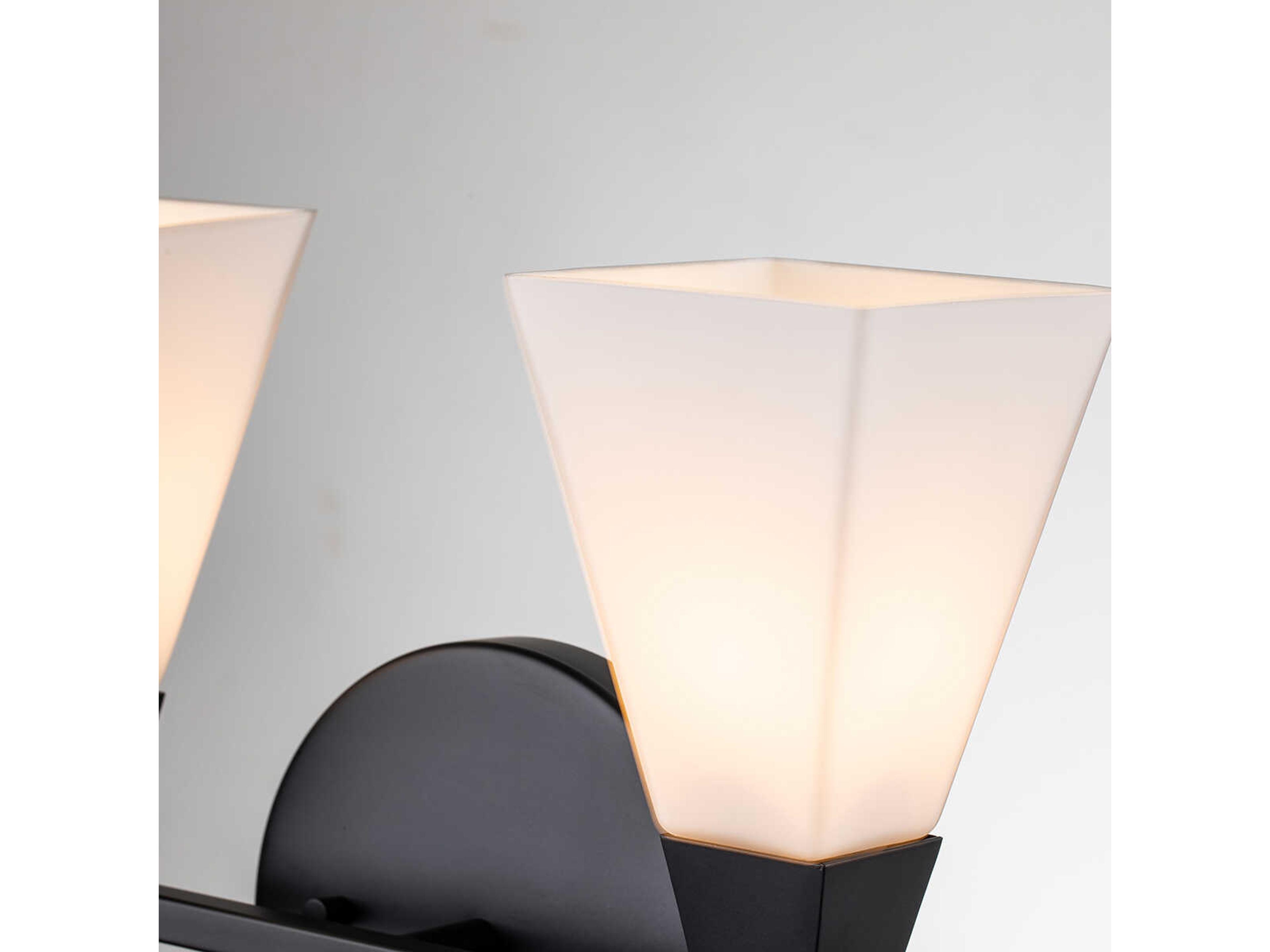 Lucas McKearn Bowtie 2-Light Matte Black Glass Vanity Light