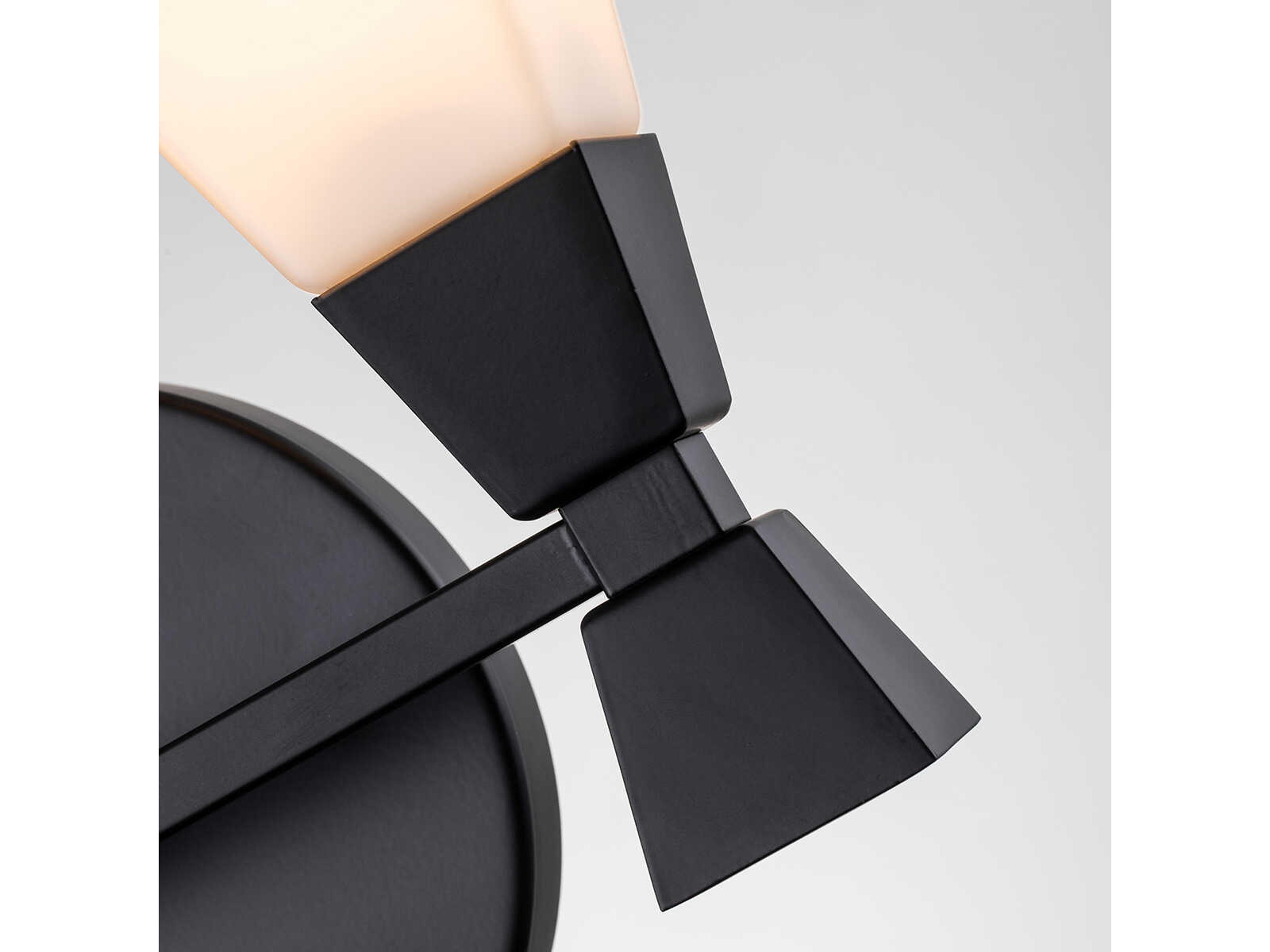 Lucas McKearn Bowtie 2-Light Matte Black Glass Vanity Light