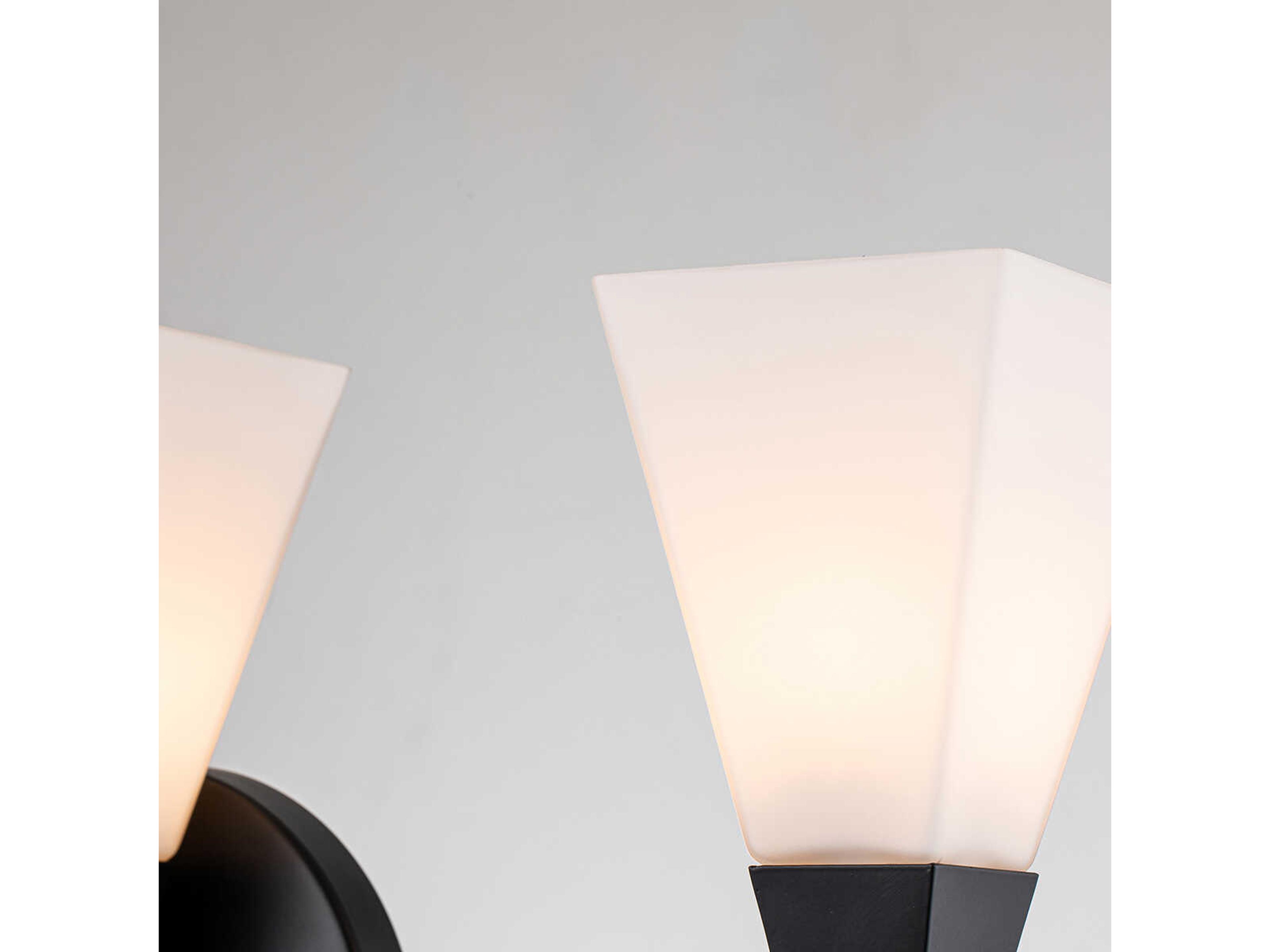 Lucas McKearn Bowtie 3-Light Matte Black Glass Vanity Light