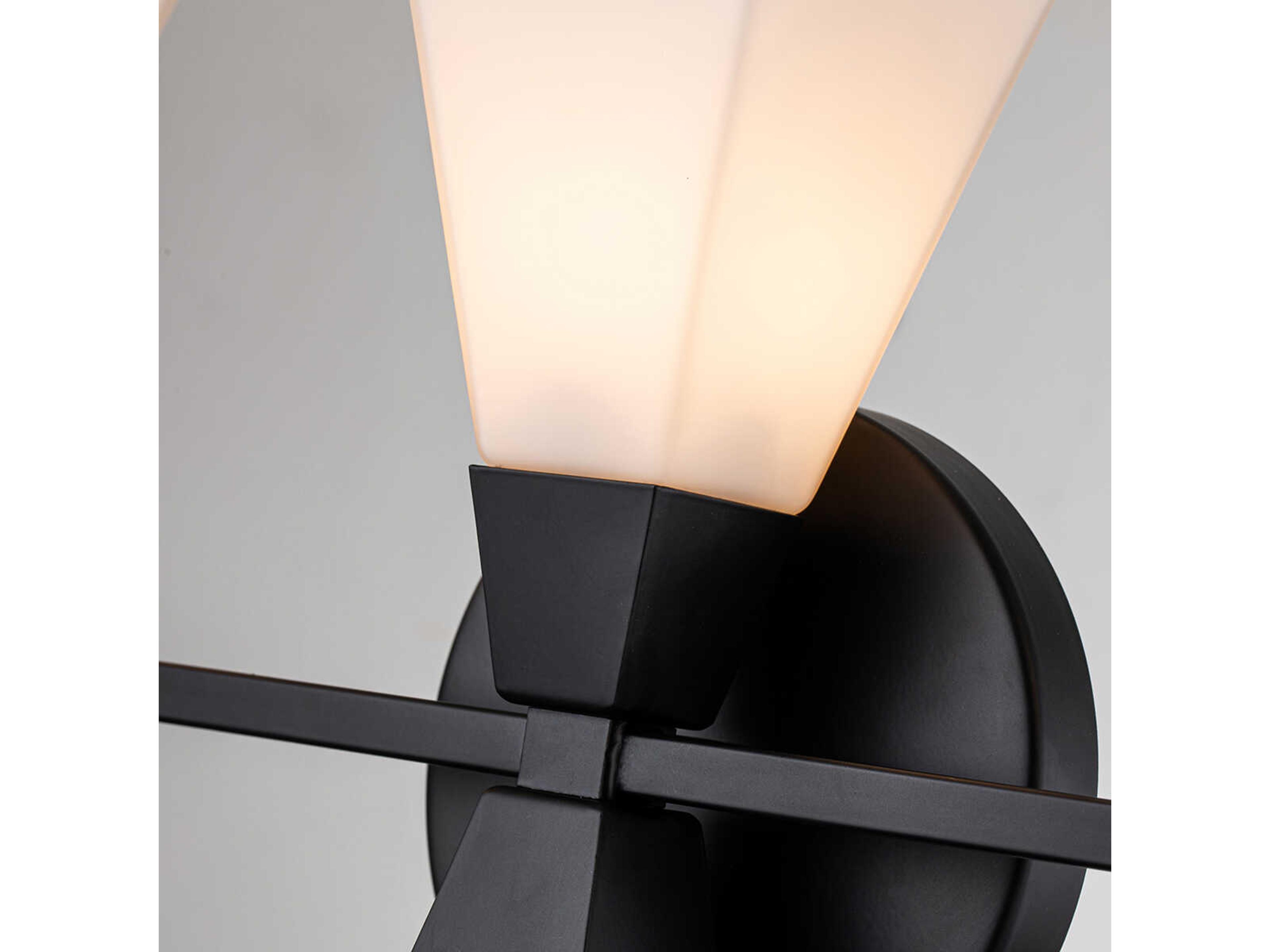 Lucas McKearn Bowtie 3-Light Matte Black Glass Vanity Light