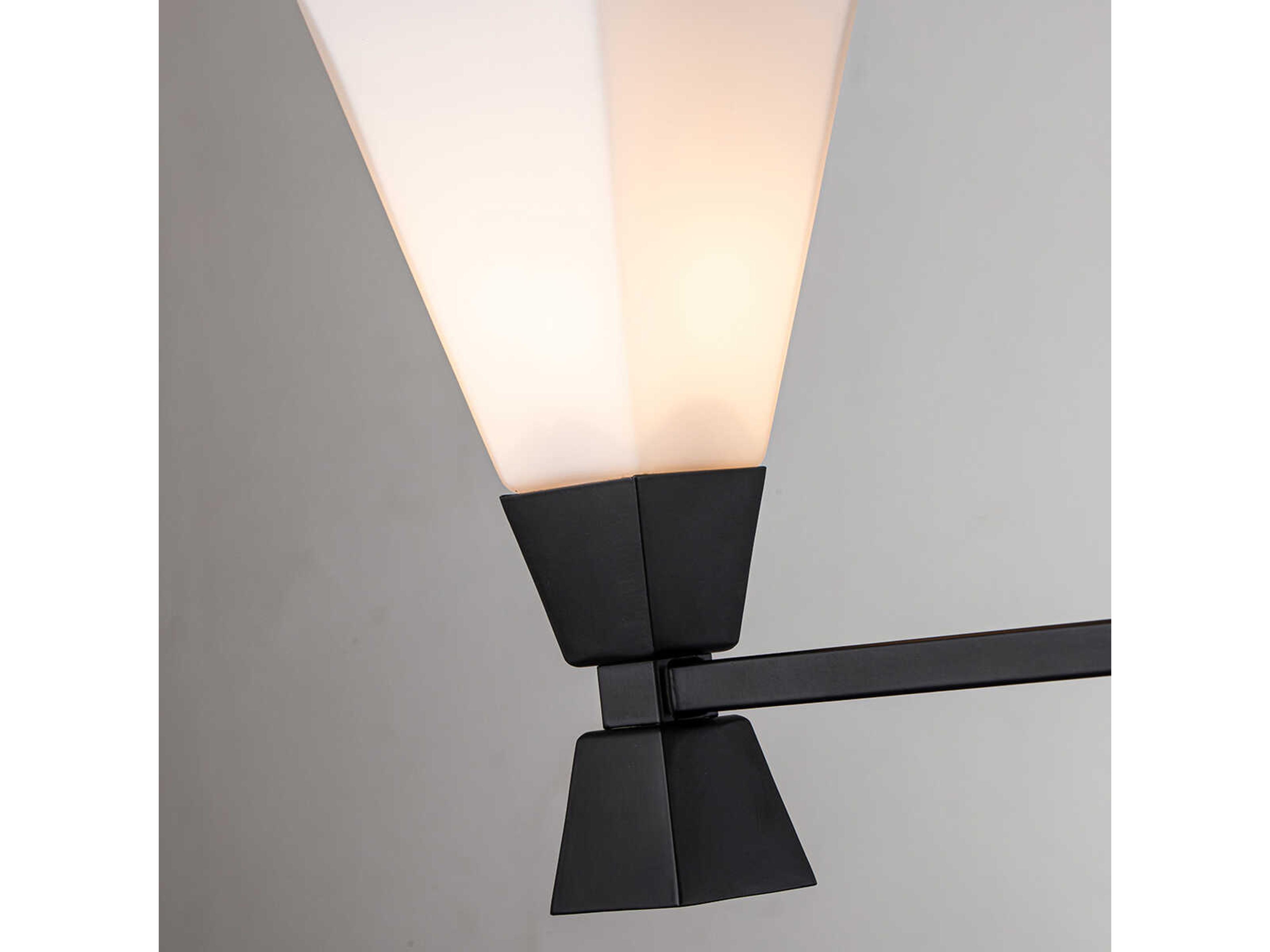 Lucas McKearn Bowtie 3-Light Matte Black Glass Vanity Light