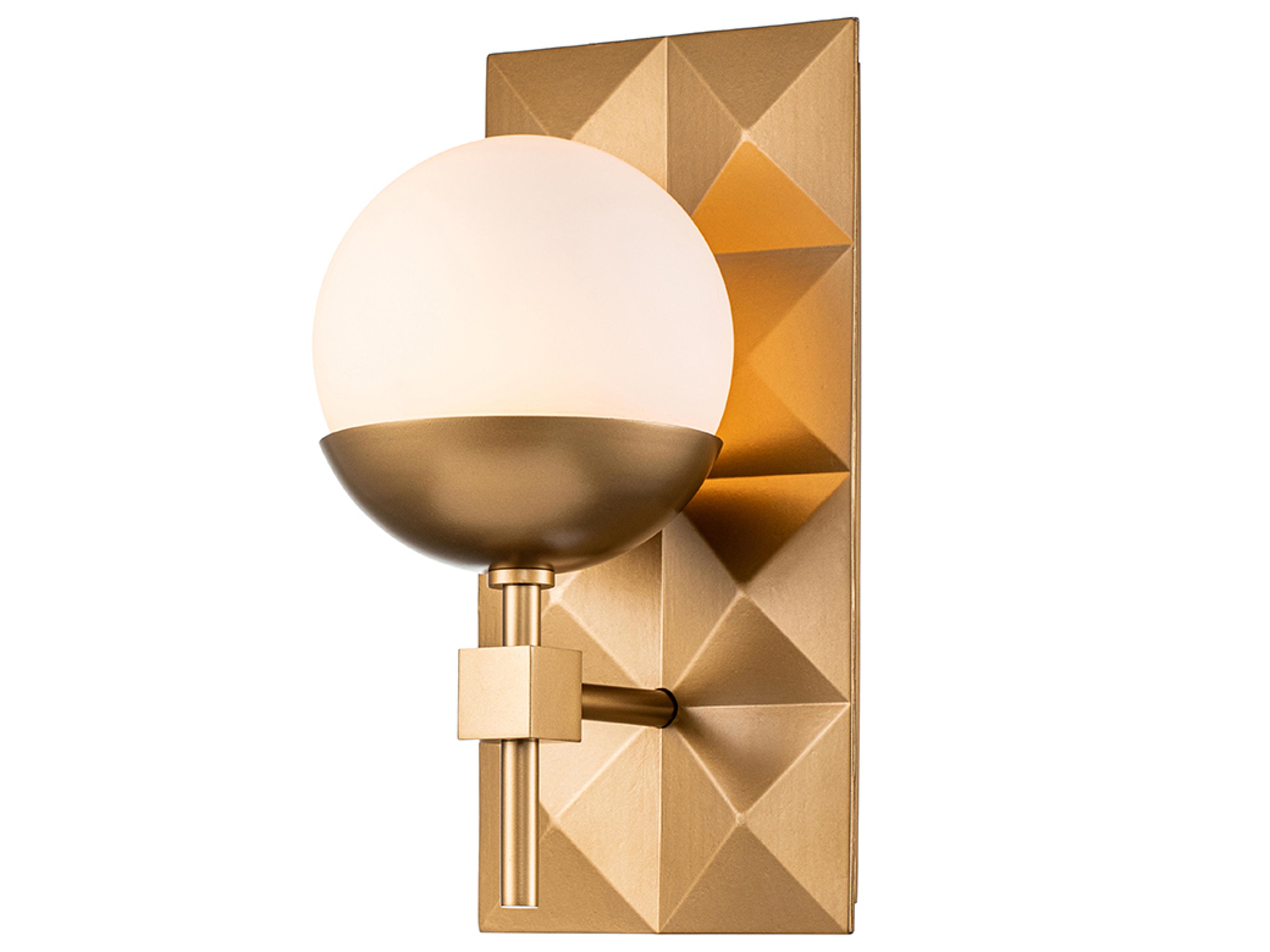 Deco 1-Light Laquered Gold Glass Wall Sconce