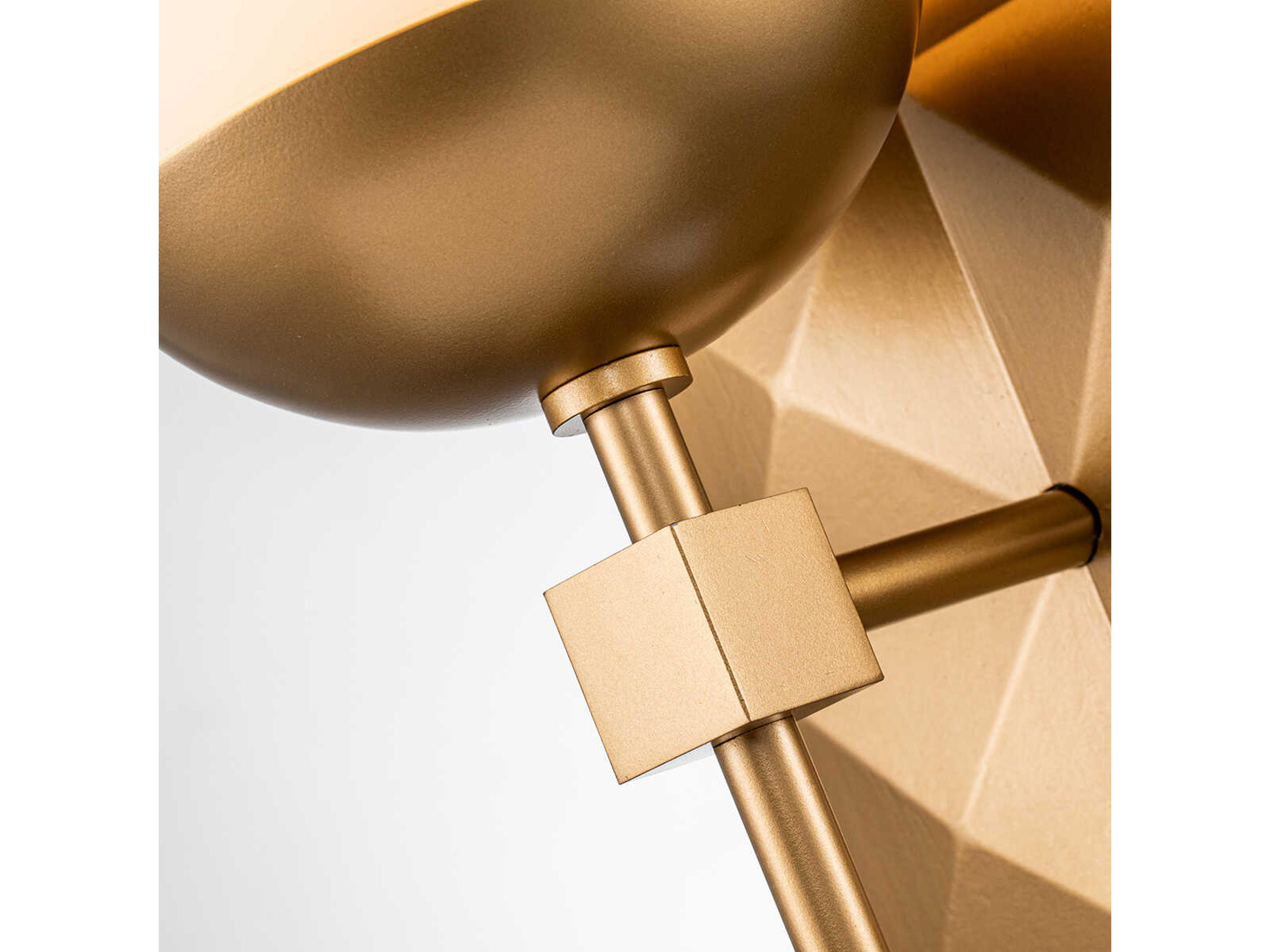 Lucas McKearn Deco 1-Light Laquered Gold Glass Wall Sconce