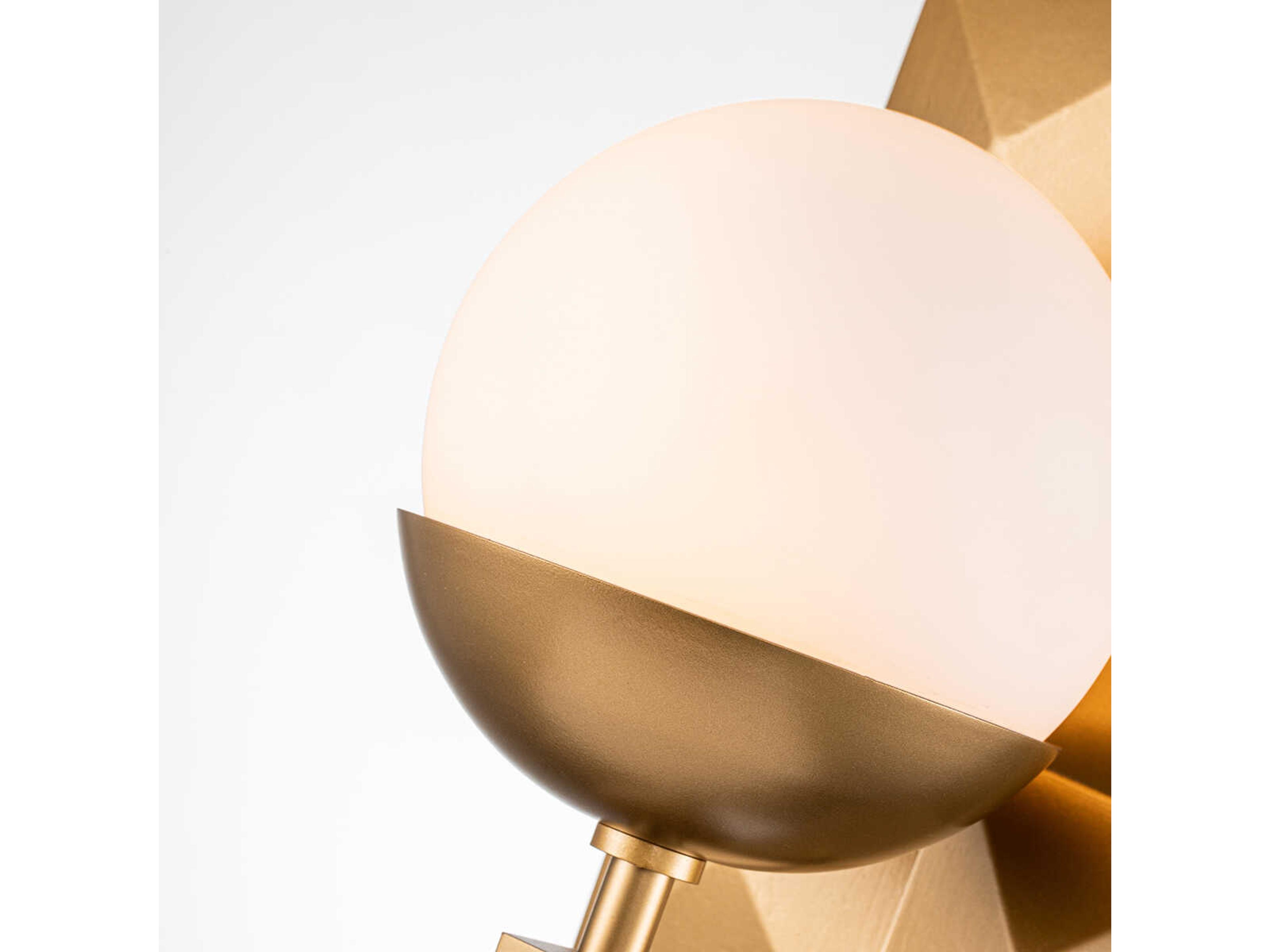 Lucas McKearn Deco 1-Light Laquered Gold Glass Wall Sconce