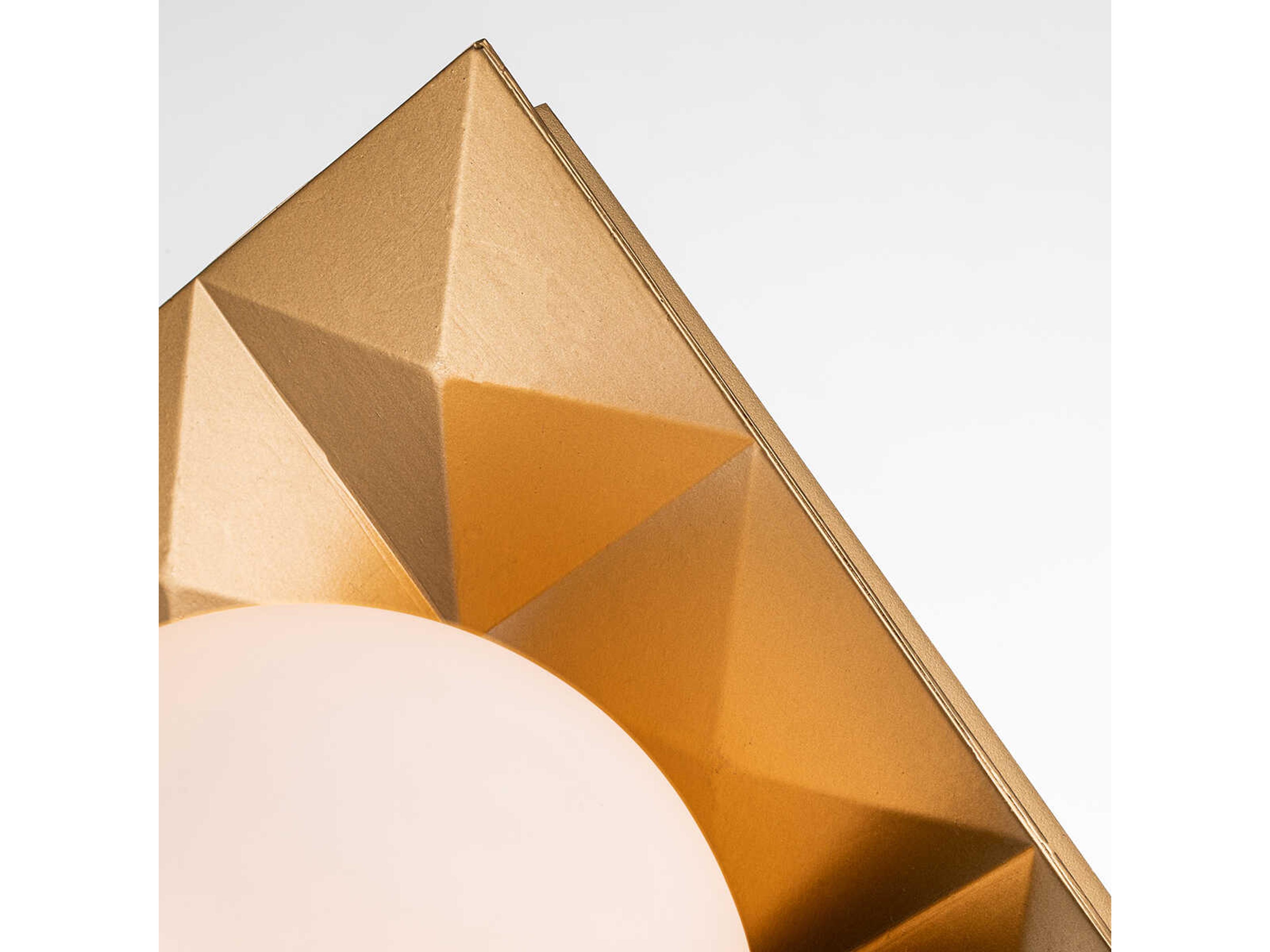 Lucas McKearn Deco 1-Light Laquered Gold Glass Wall Sconce