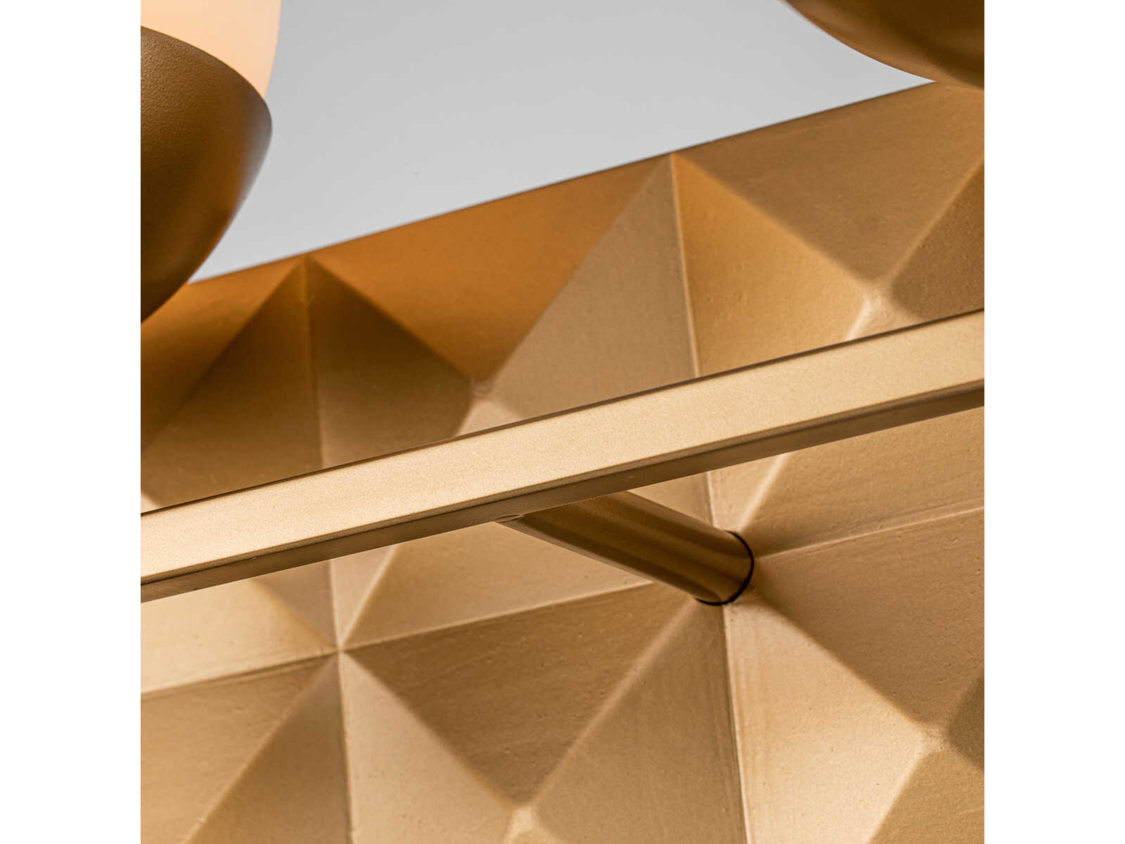 Lucas McKearn Deco 2-Light Laquered Gold Glass Vanity Light