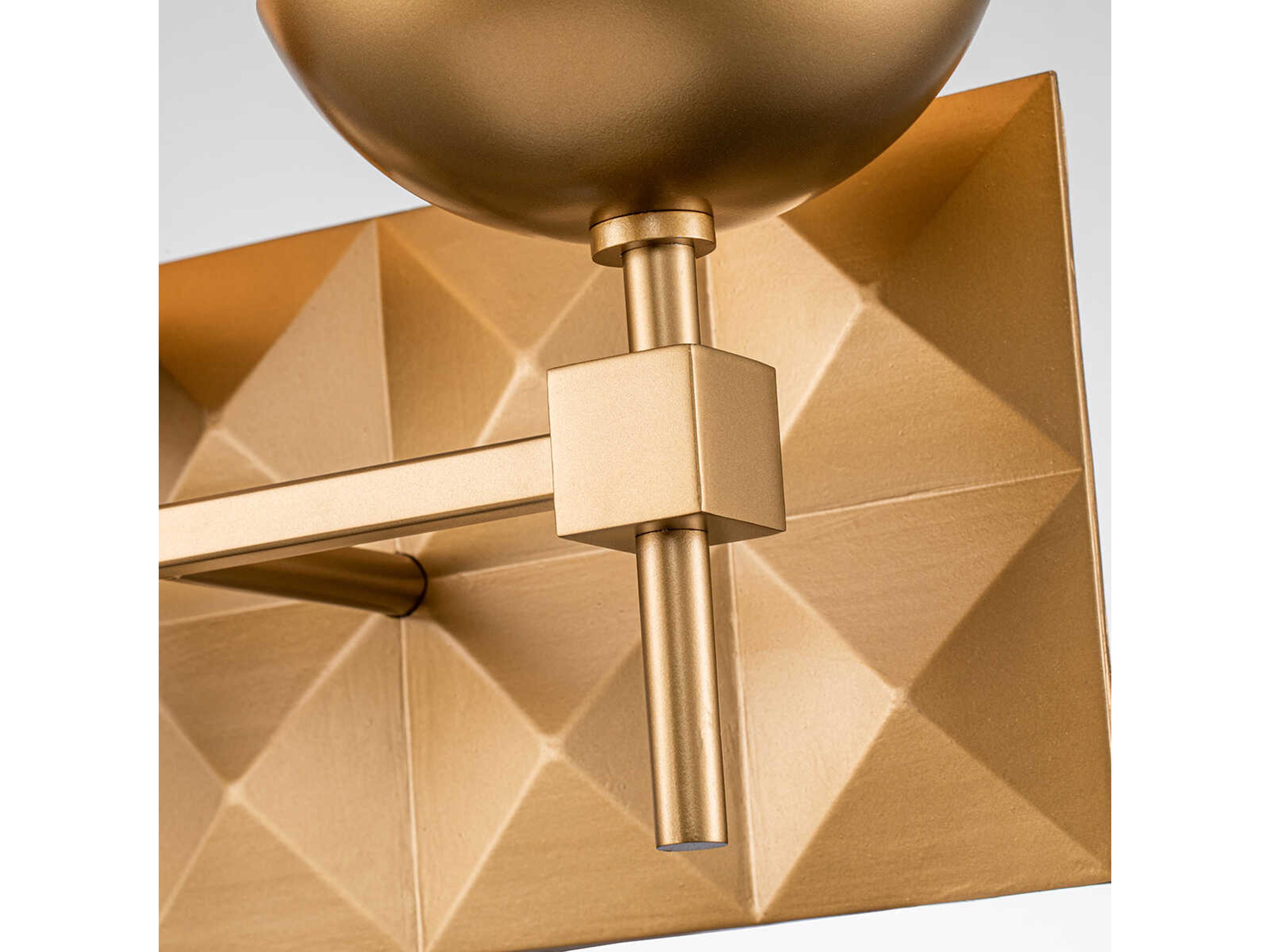 Lucas McKearn Deco 2-Light Laquered Gold Glass Vanity Light