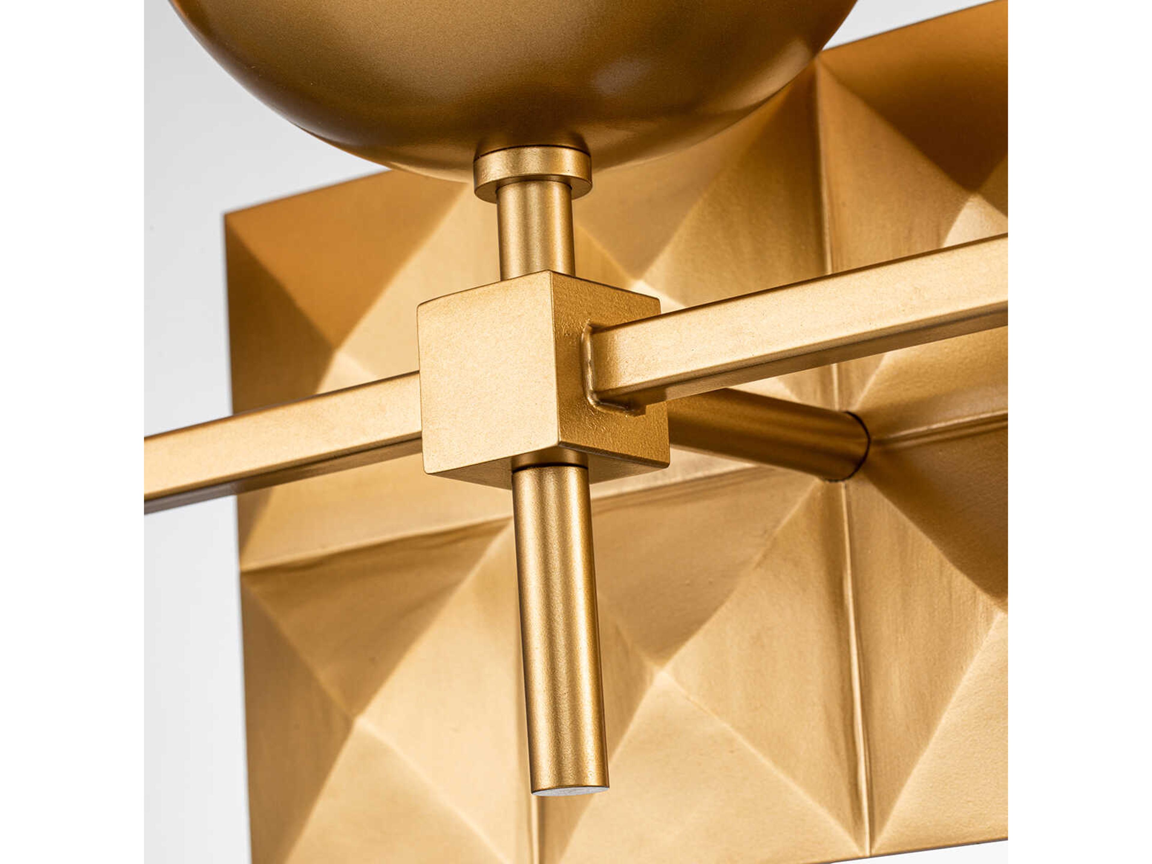 Lucas McKearn Deco 3-Light Laquered Gold Glass Vanity Light