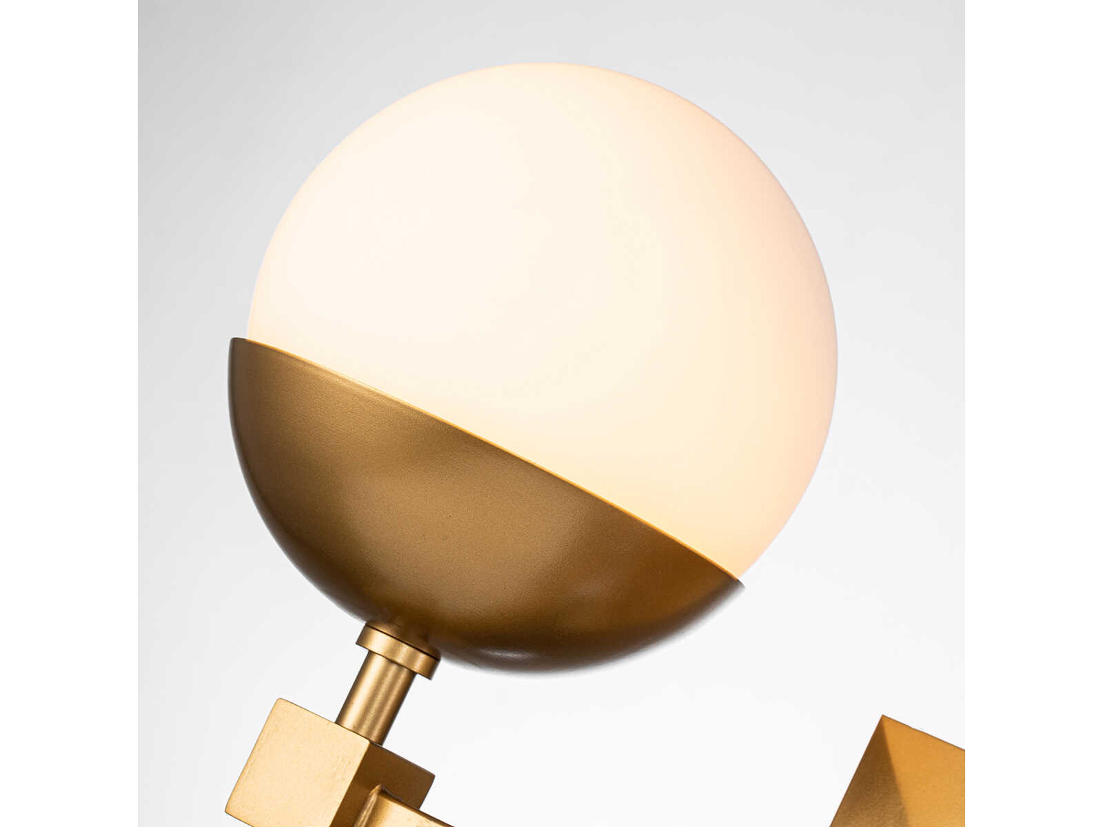 Lucas McKearn Deco 3-Light Laquered Gold Glass Vanity Light