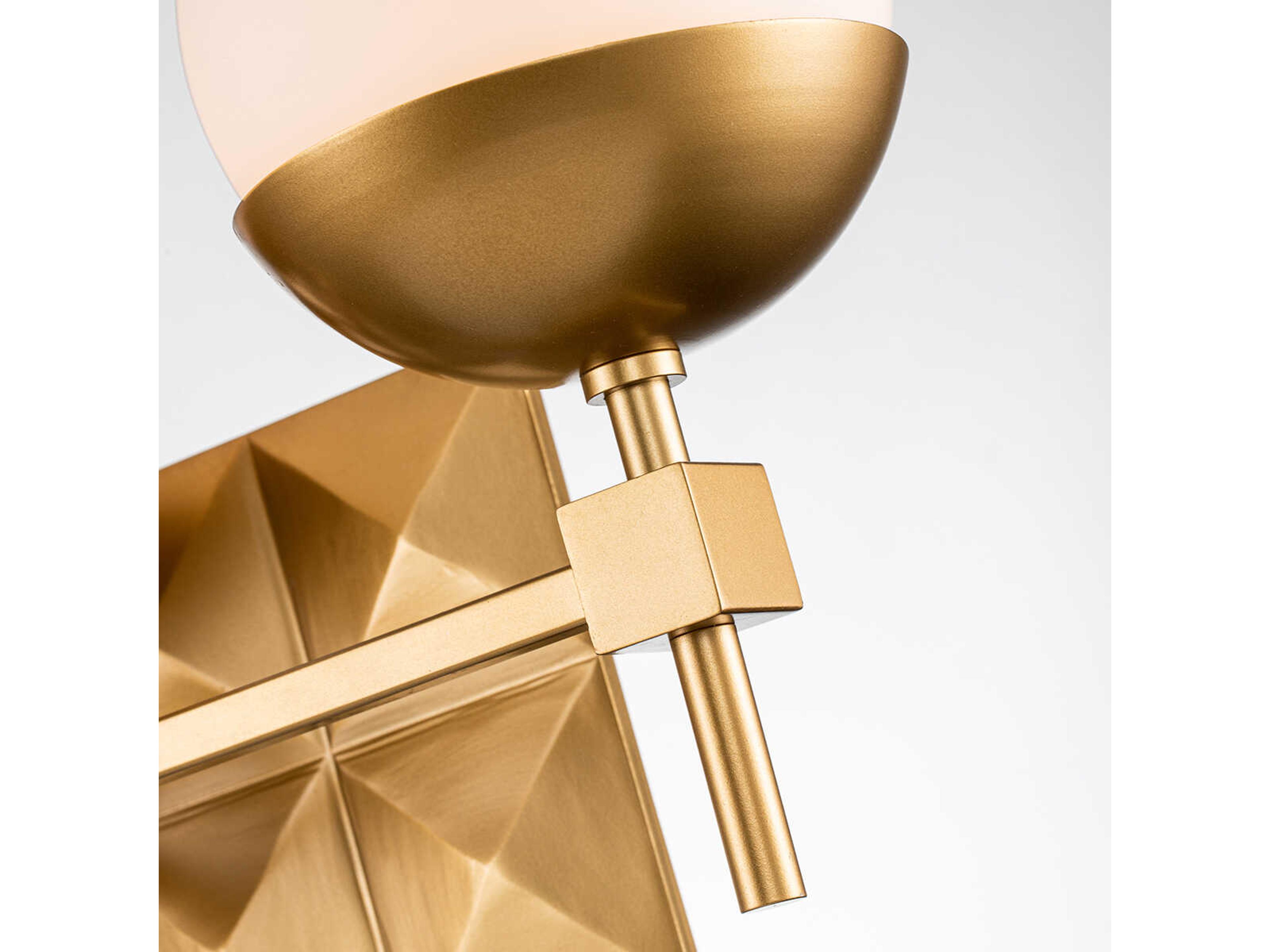 Lucas McKearn Deco 3-Light Laquered Gold Glass Vanity Light