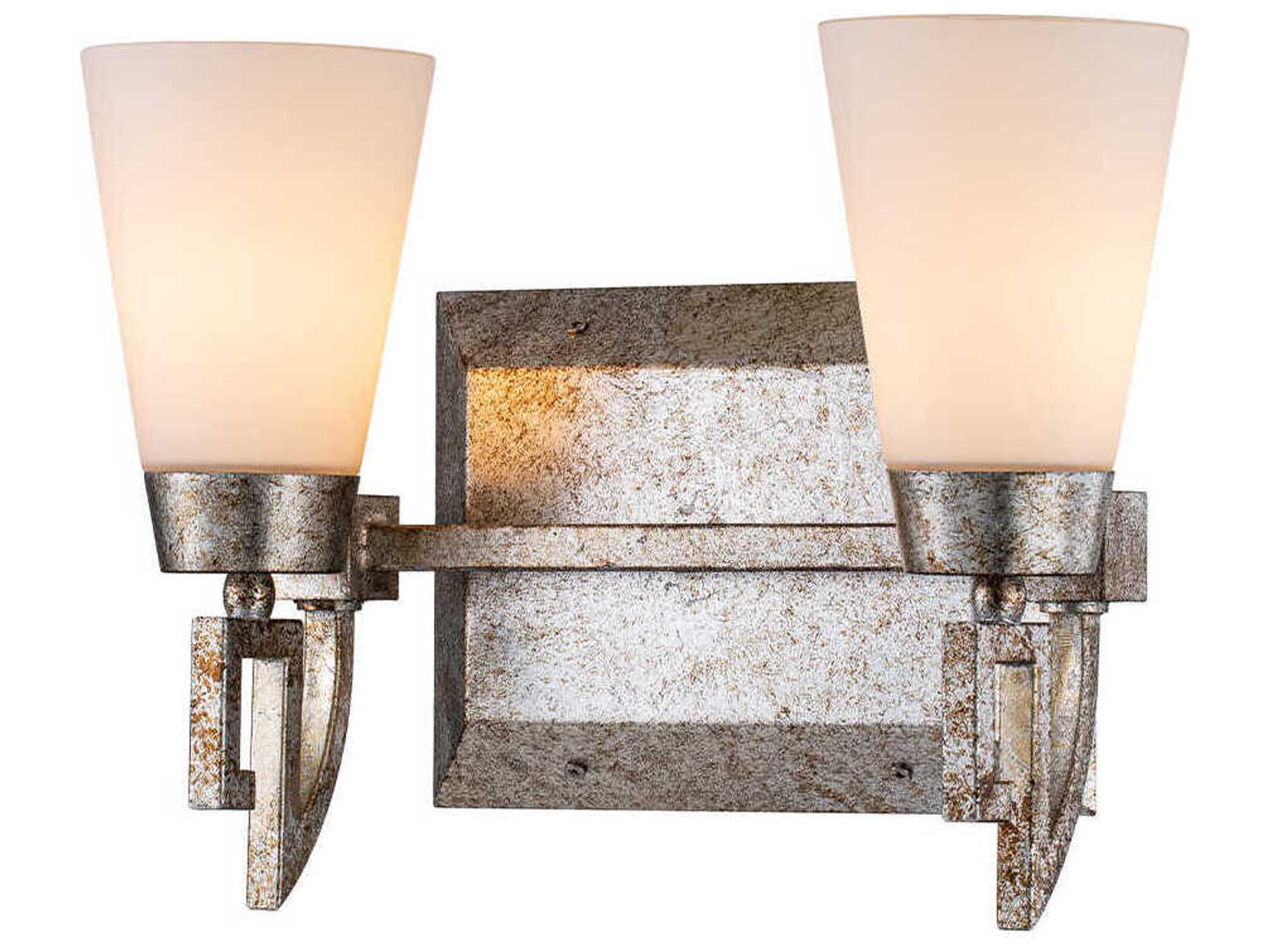Lemuria 2-Light Silver Leaf Glass Vanity Light