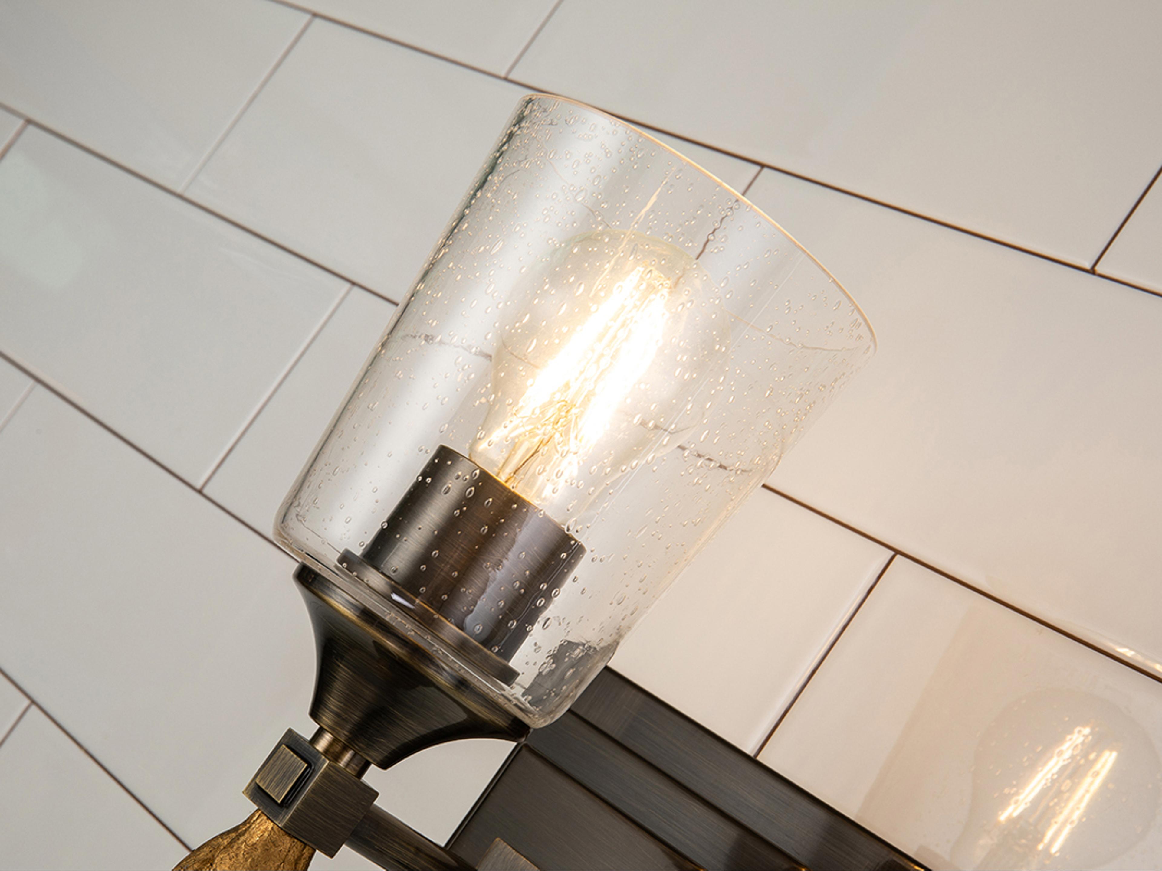 Lucas McKearn Vetiver 1-Light Dark Bronze Glass Wall Sconce