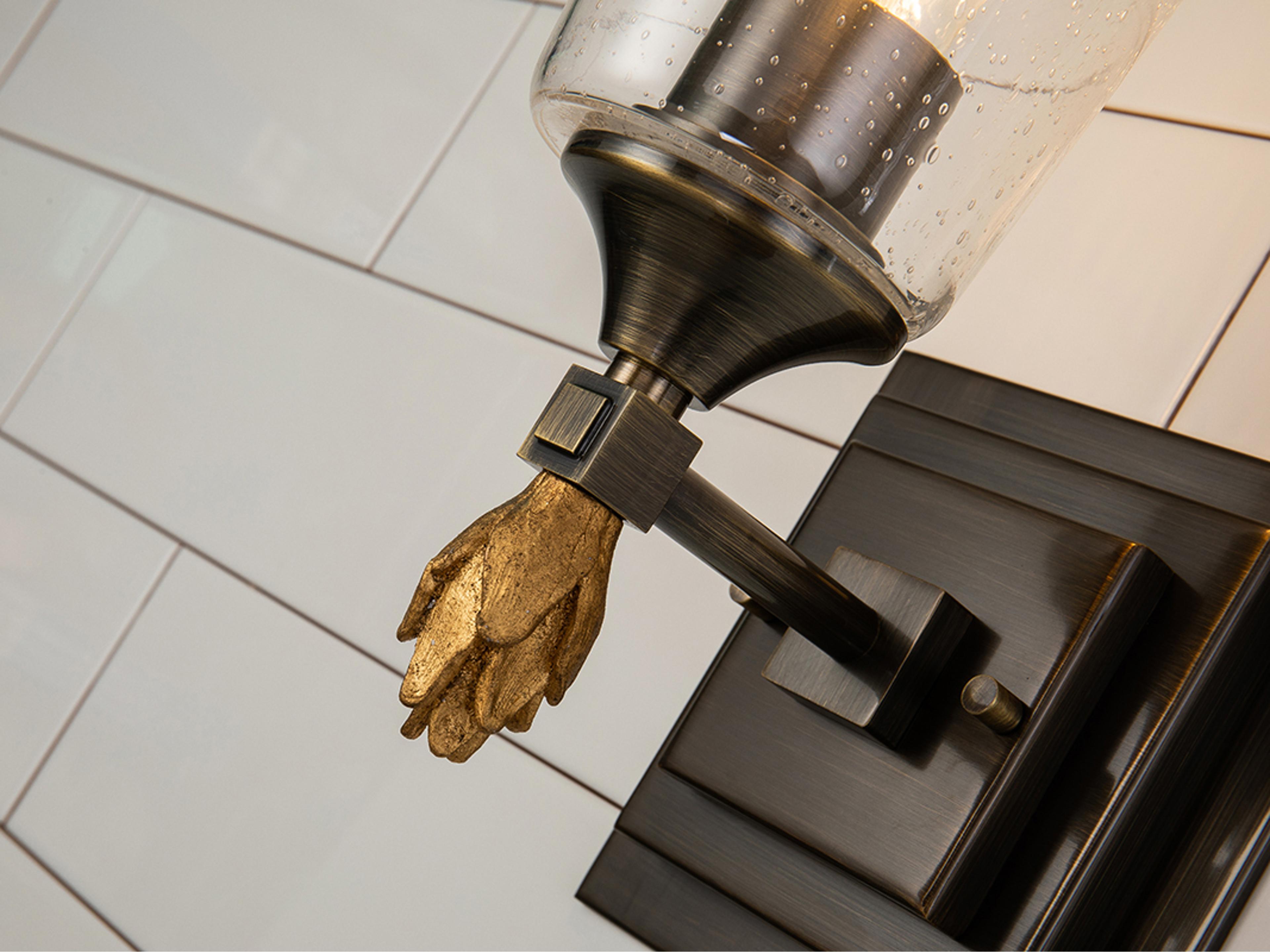 Lucas McKearn Vetiver 1-Light Dark Bronze Glass Wall Sconce