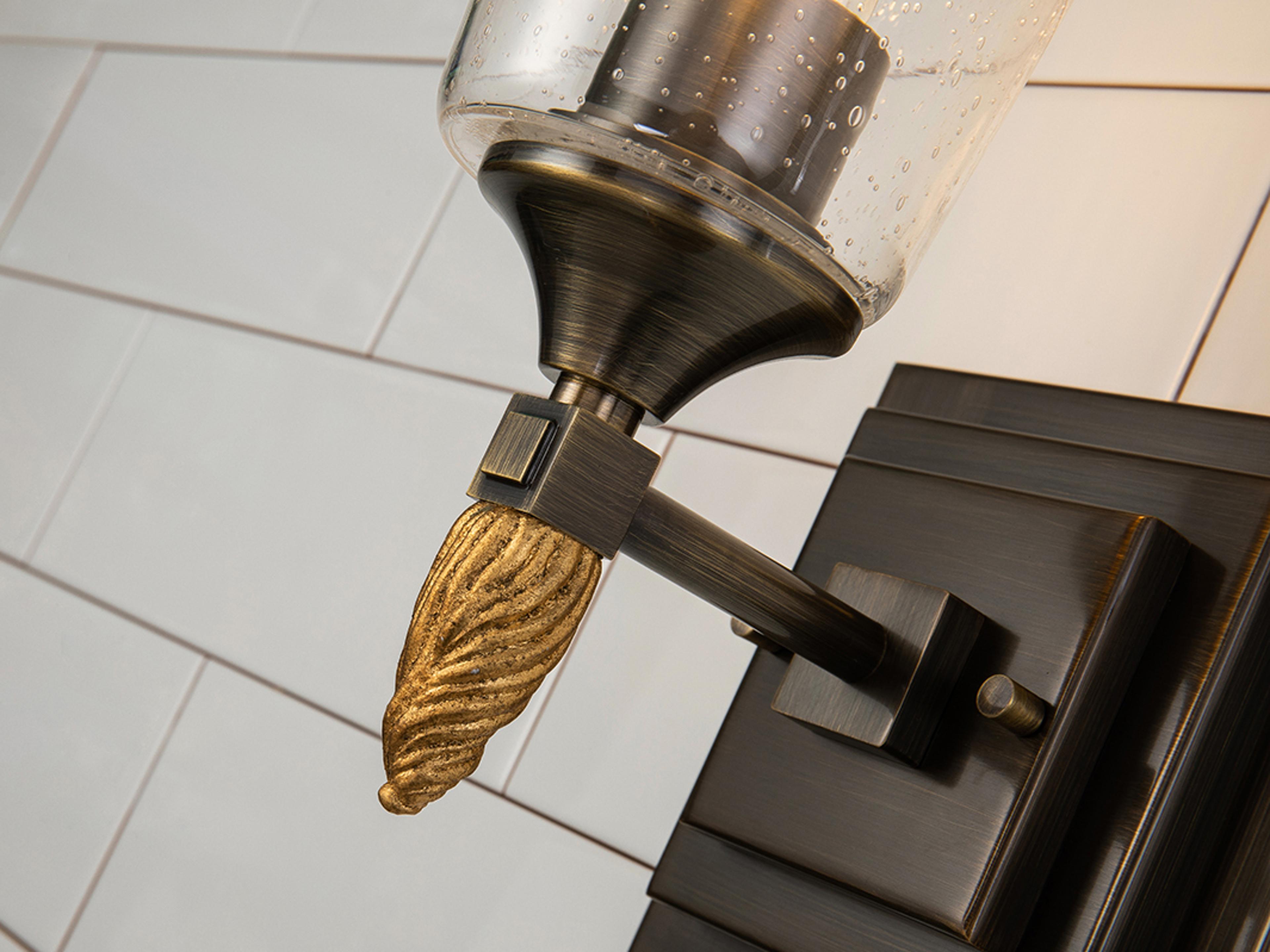 Lucas McKearn Vetiver 1-Light Dark Bronze Glass Wall Sconce