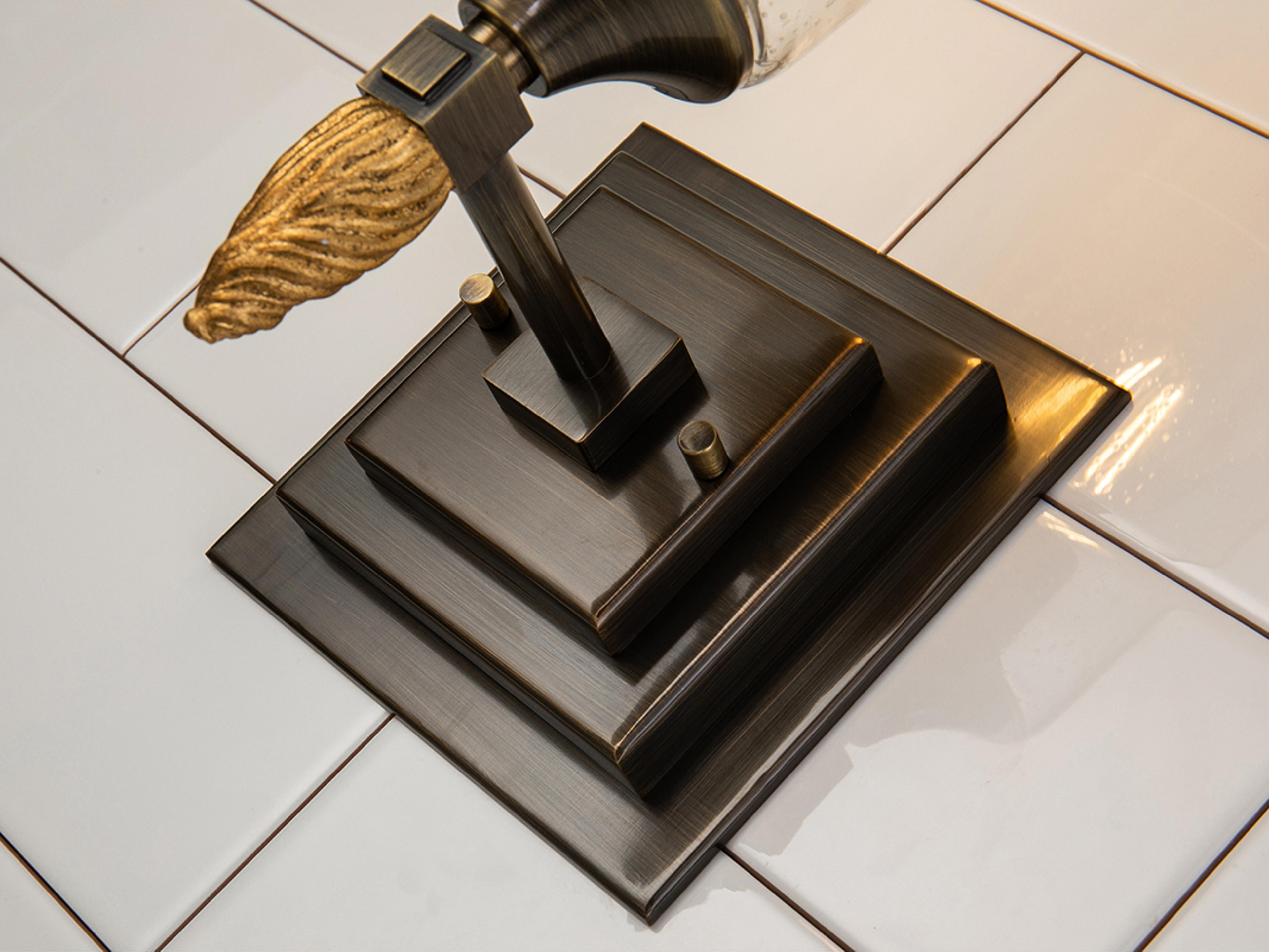 Lucas McKearn Vetiver 1-Light Dark Bronze Glass Wall Sconce