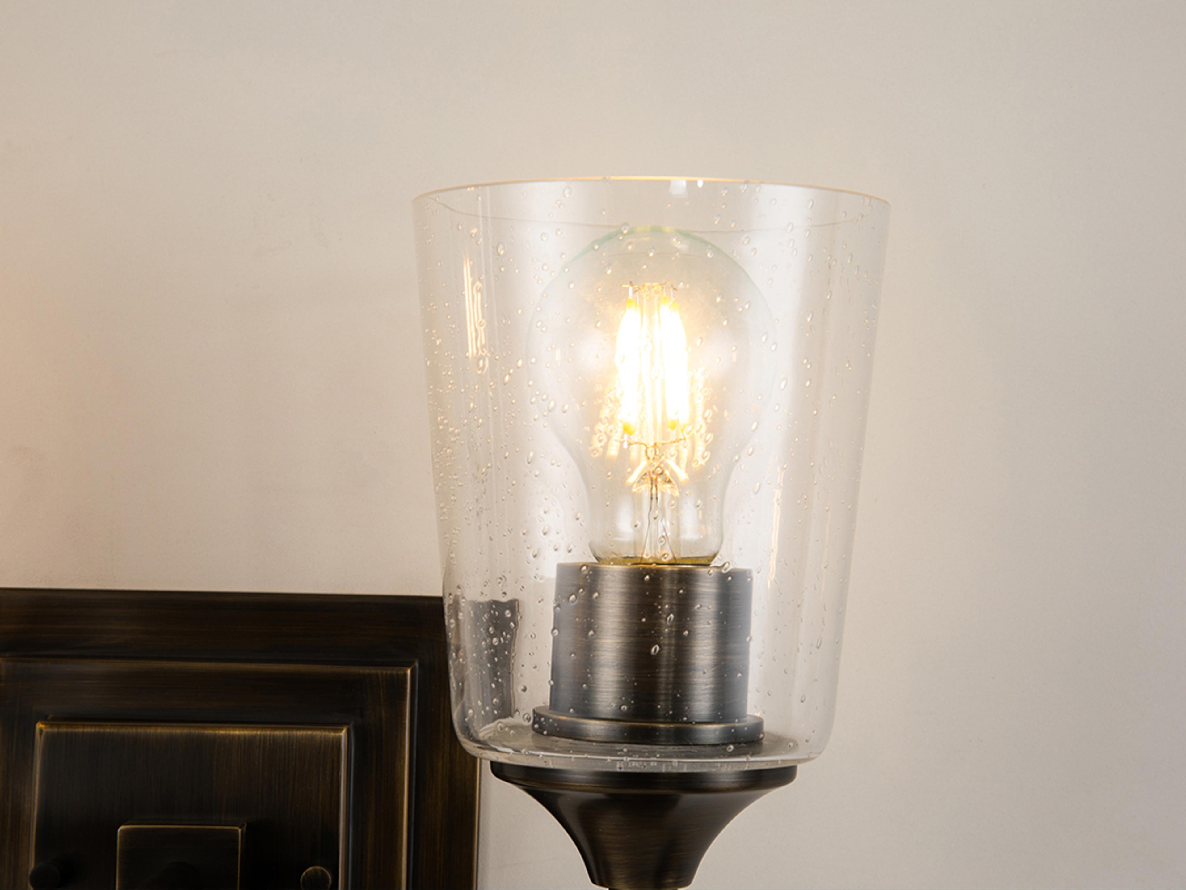 Lucas McKearn Vetiver 2-Light Dark Bronze Glass Vanity Light