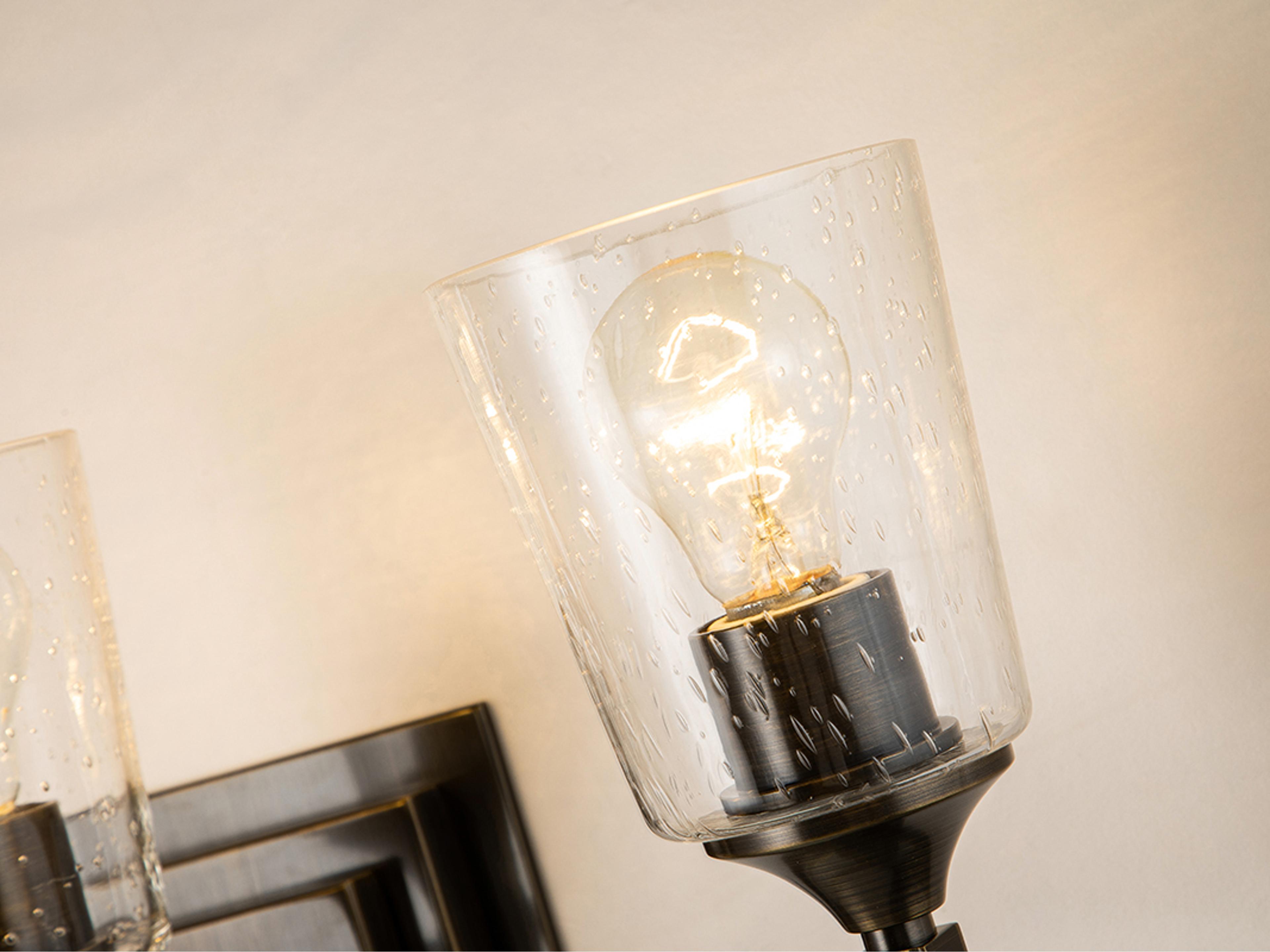 Lucas McKearn Vetiver 3-Light Dark Bronze Glass Vanity Light