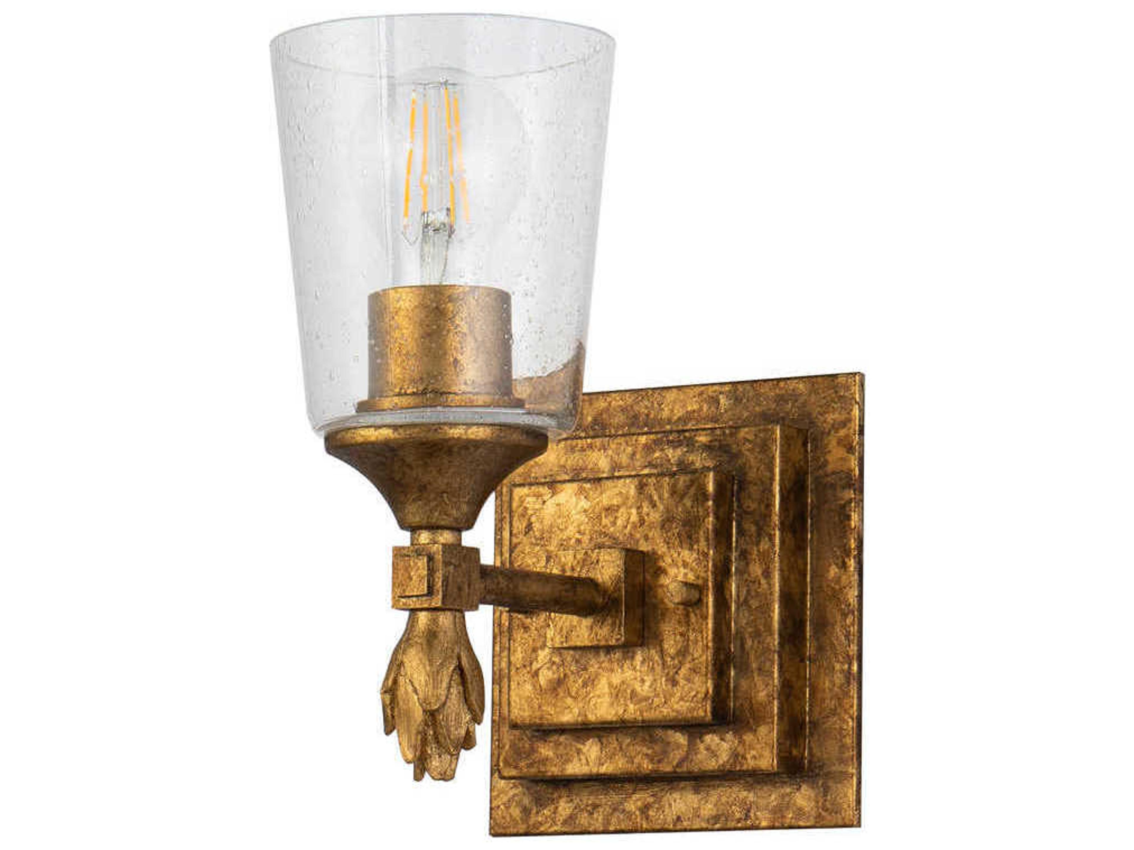 Lucas McKearn Vetiver 1-Light Gold Leaf Glass Wall Sconce