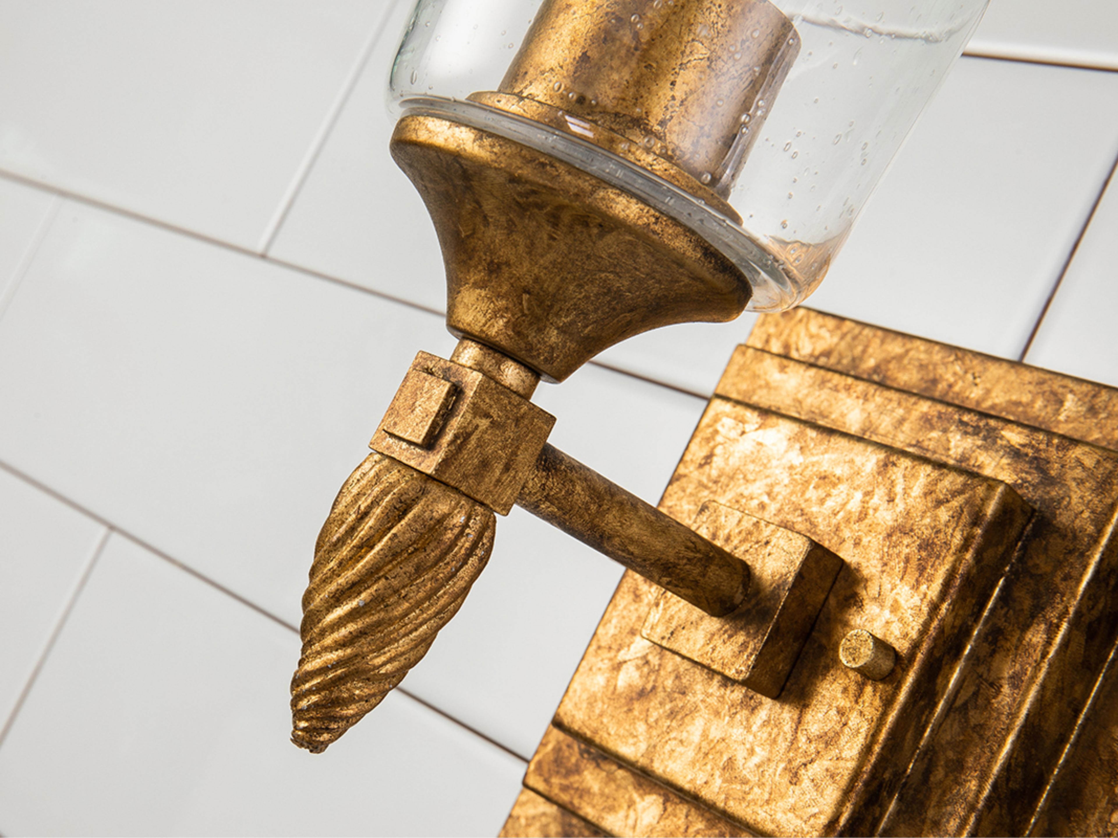 Lucas McKearn Vetiver 1-Light Gold Leaf Glass Wall Sconce