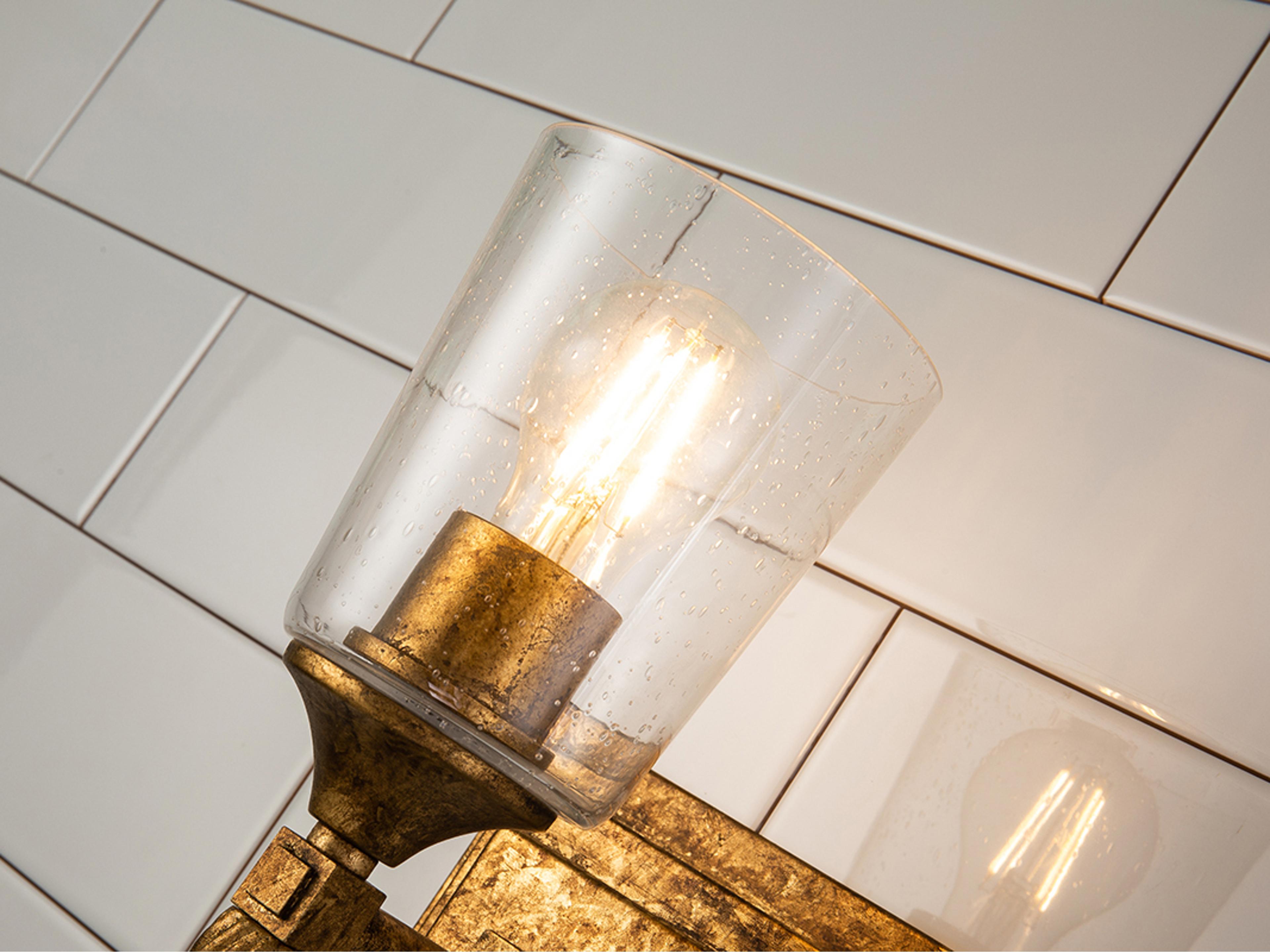 Lucas McKearn Vetiver 1-Light Gold Leaf Glass Wall Sconce